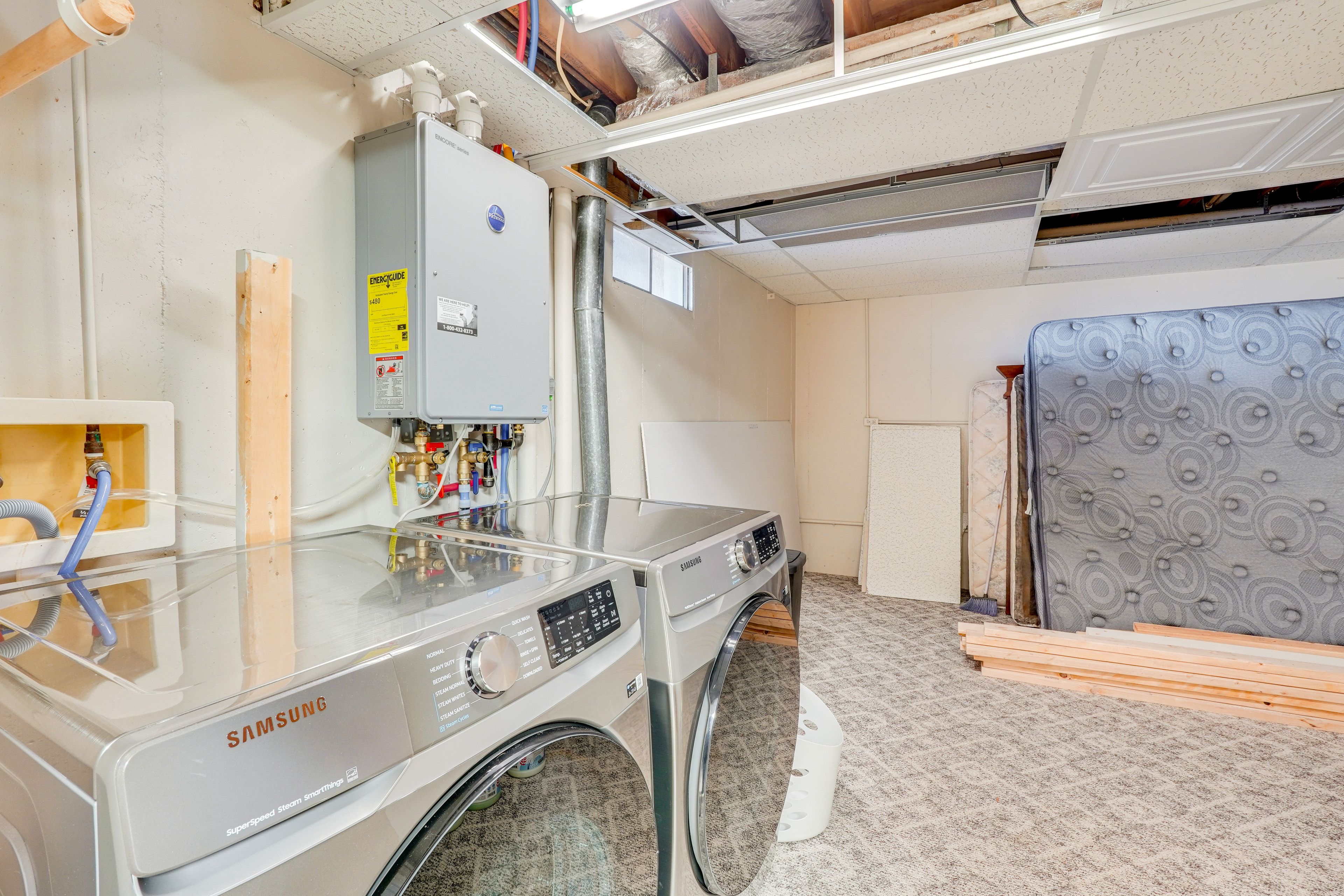Laundry Area | Basement | Washer/Dryer | Hangers | Iron/Board
