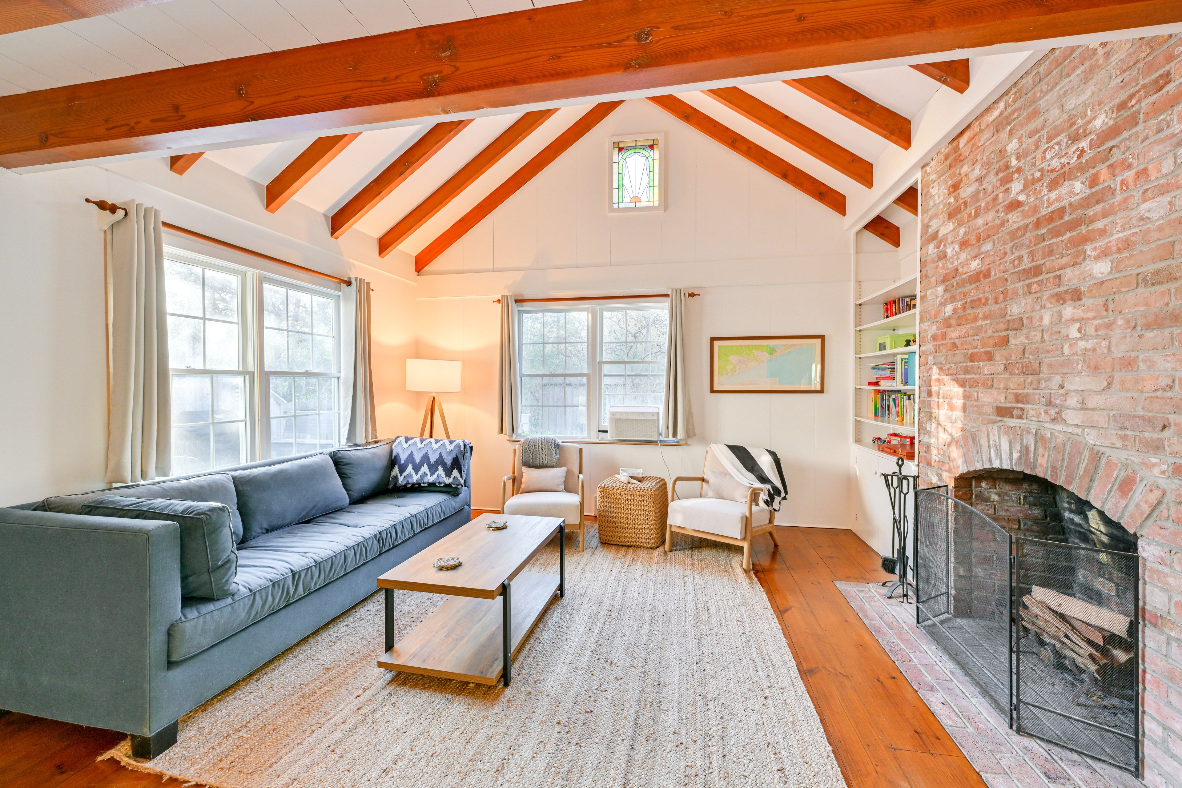 Living Room | Free WiFi | Smart TV | Fireplace | Window A/C Unit | 1st Floor