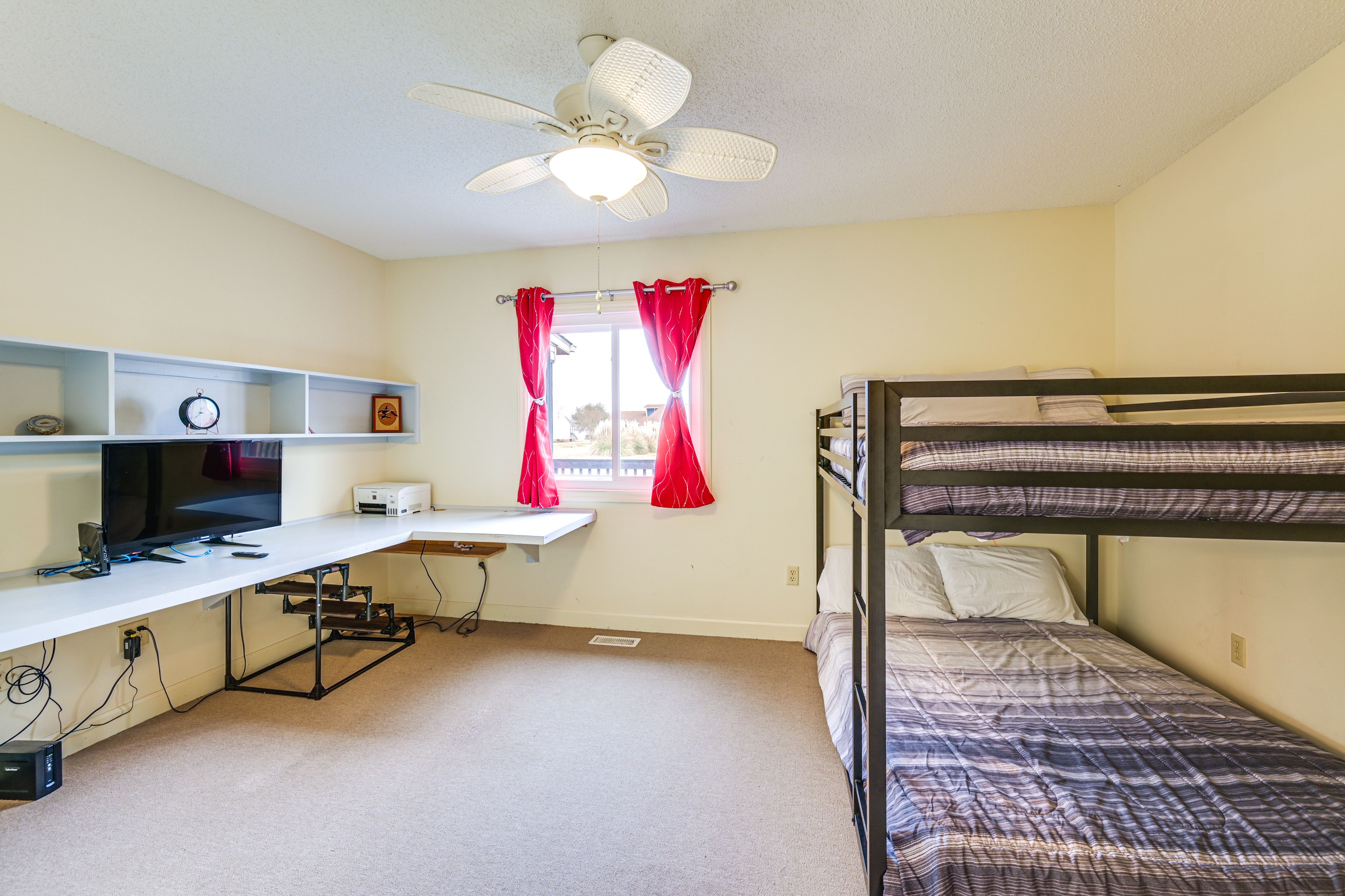 Bedroom 3 | Full Bunk Bed | Workspace w/ Printer
