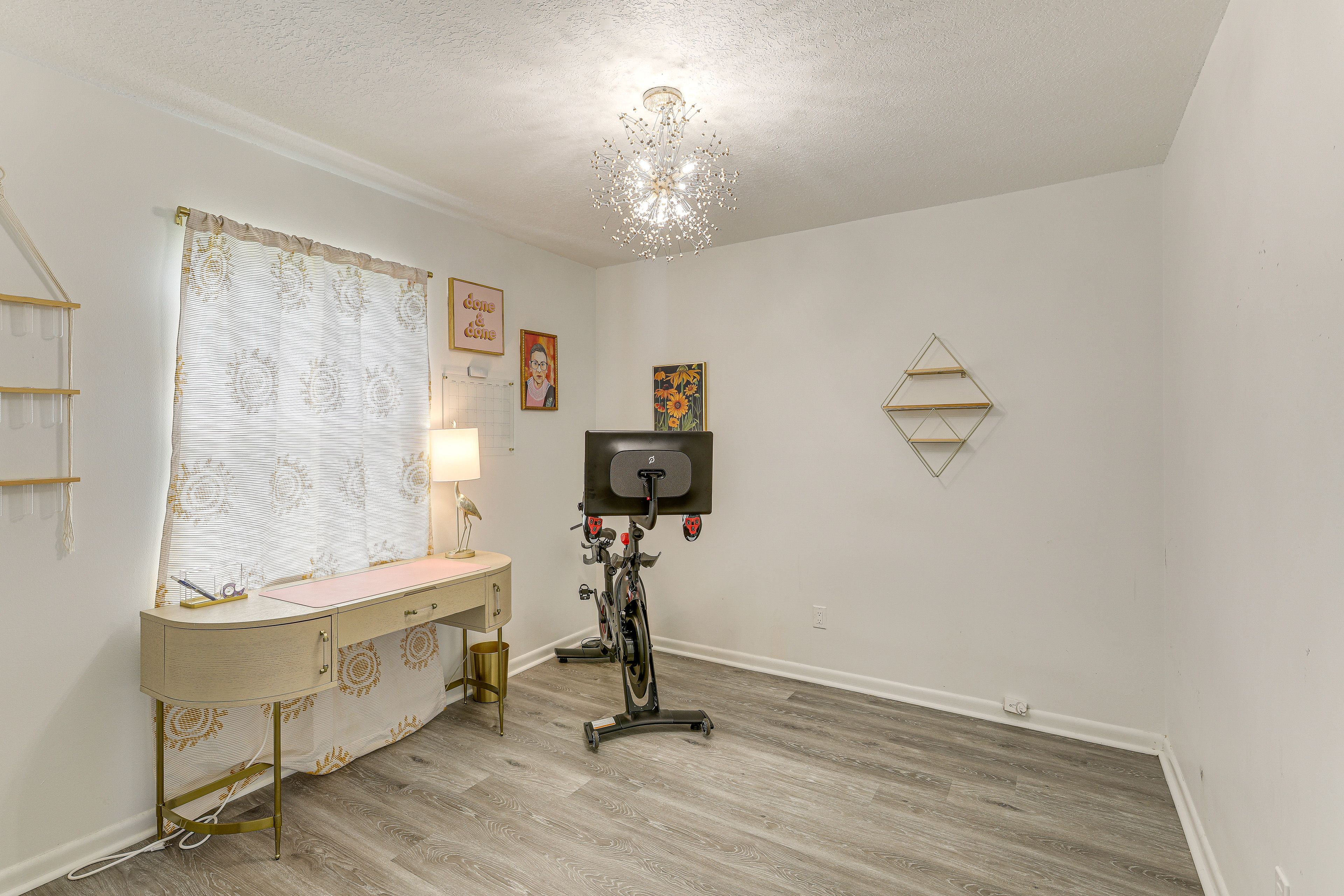 Bonus Room | Desk | Peloton Exercise Bike