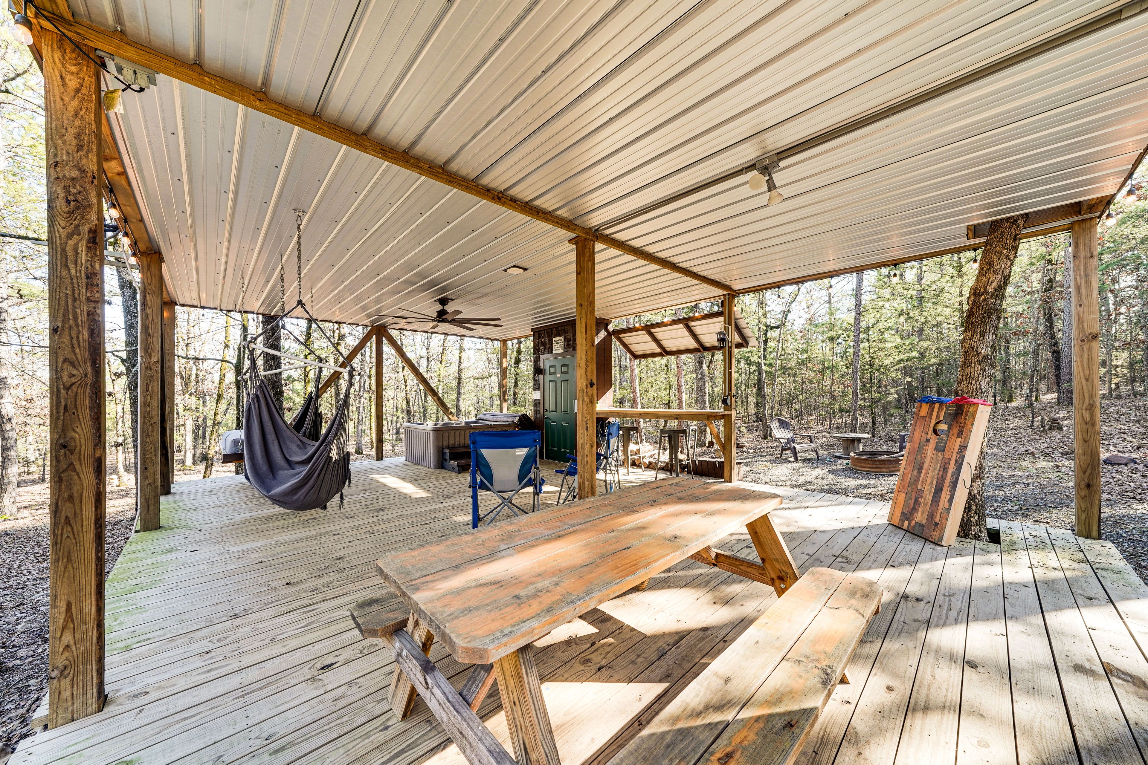 Deck | Dining Area | Seating | Hot Tub | Cornhole