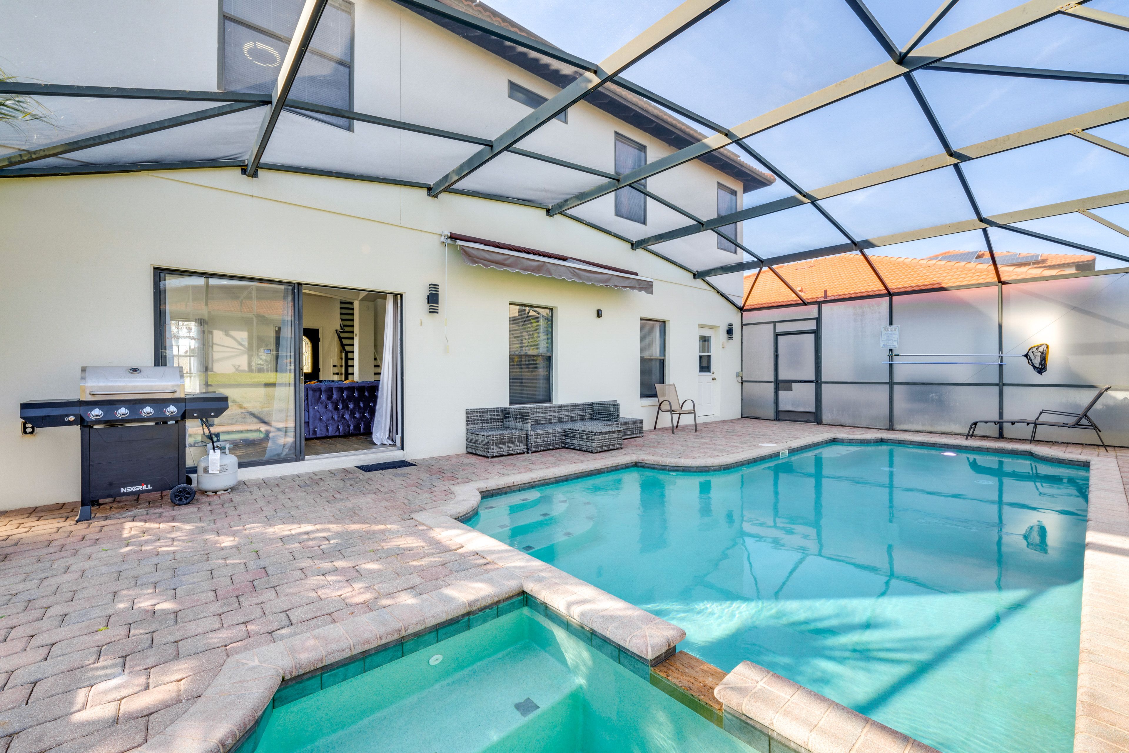 Screened-In Lanai | Heated Pool & Spa