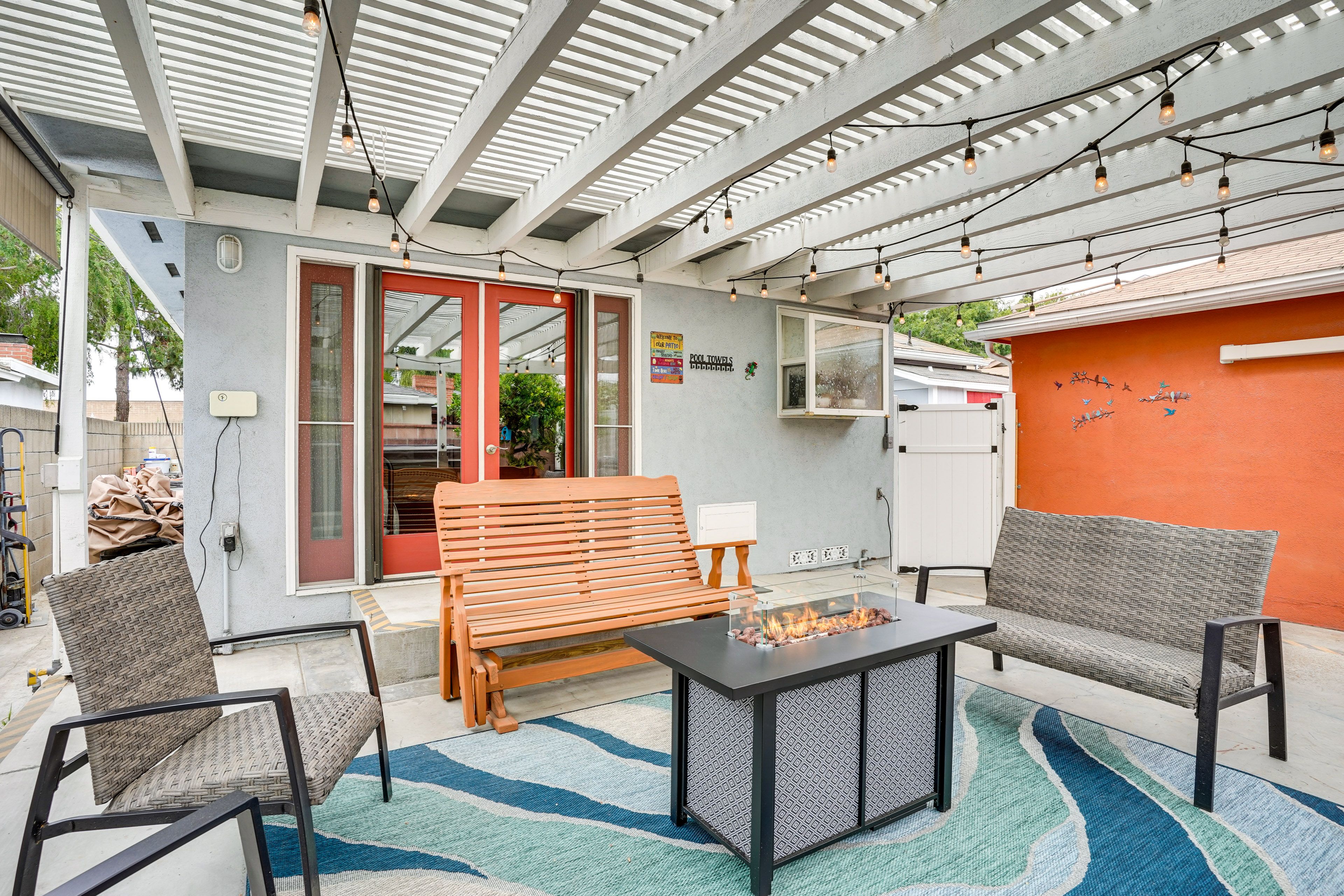 Covered Patio | Fire Pit Table | Hammock | Gas Grill