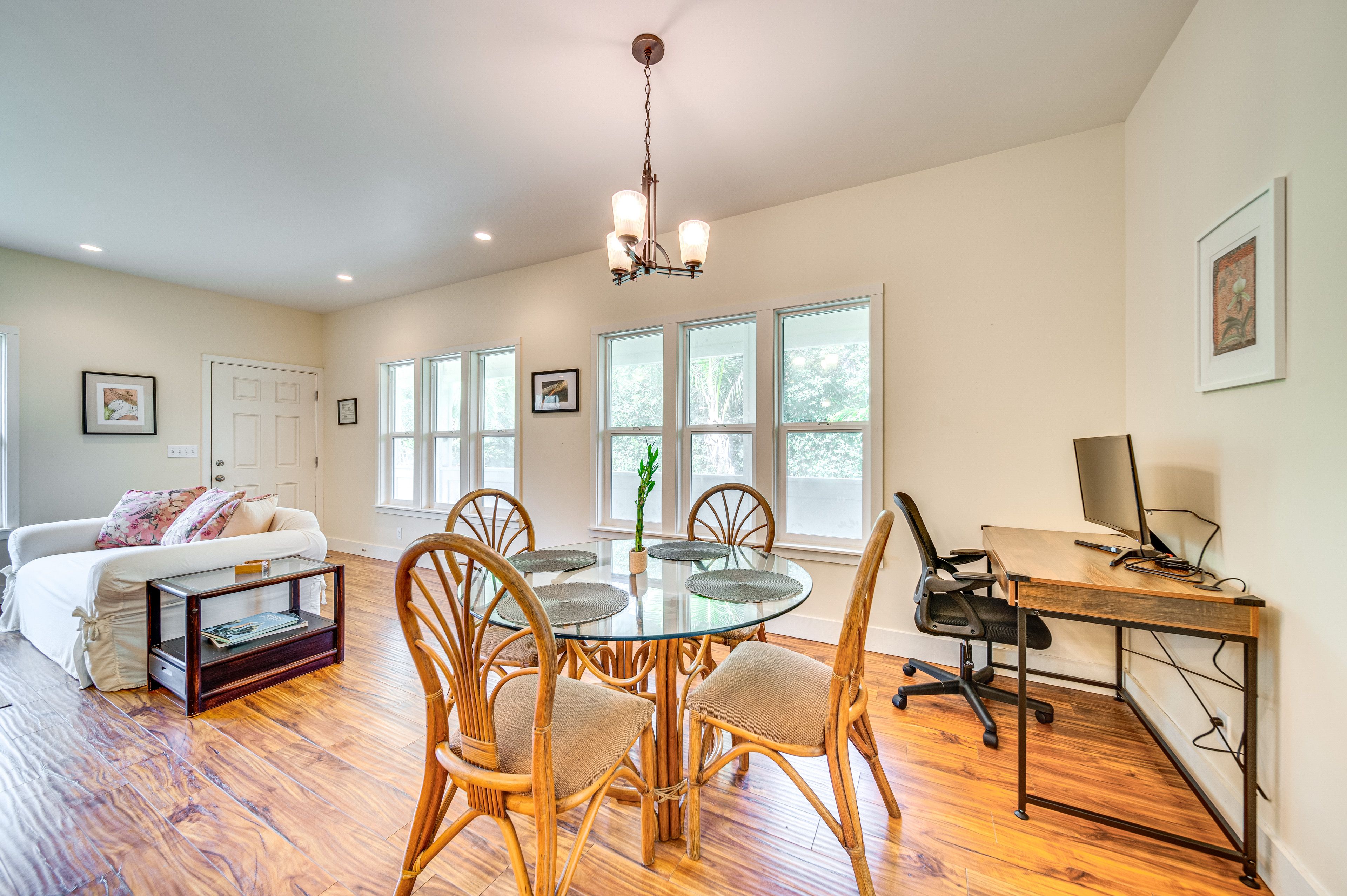 Dining Area | Dishware/Flatware Provided | Desk w/ Monitor