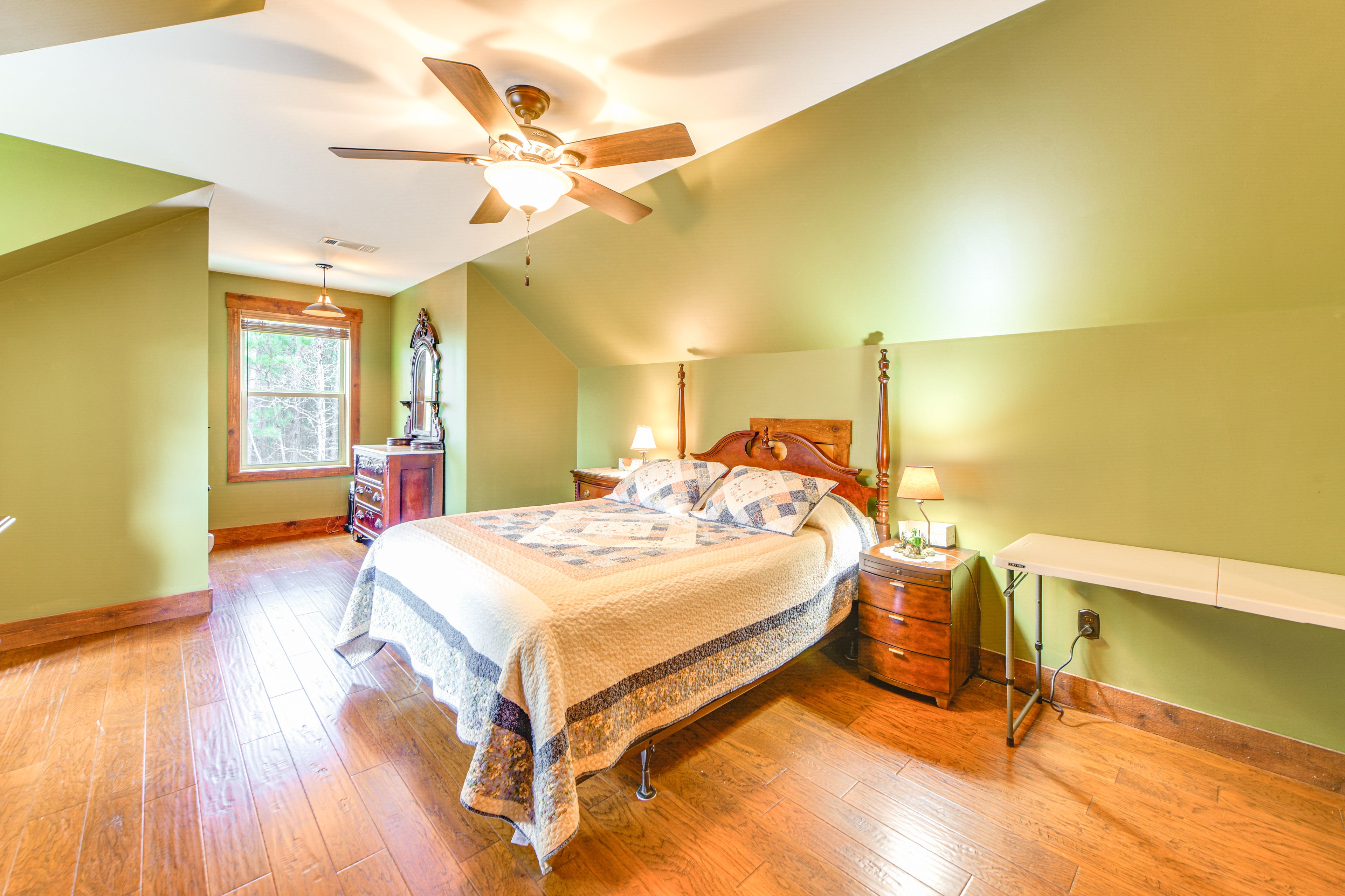Bedroom 3 | Queen Bed | Smart TV w/ Cable | Electric Fireplace | 2nd Floor