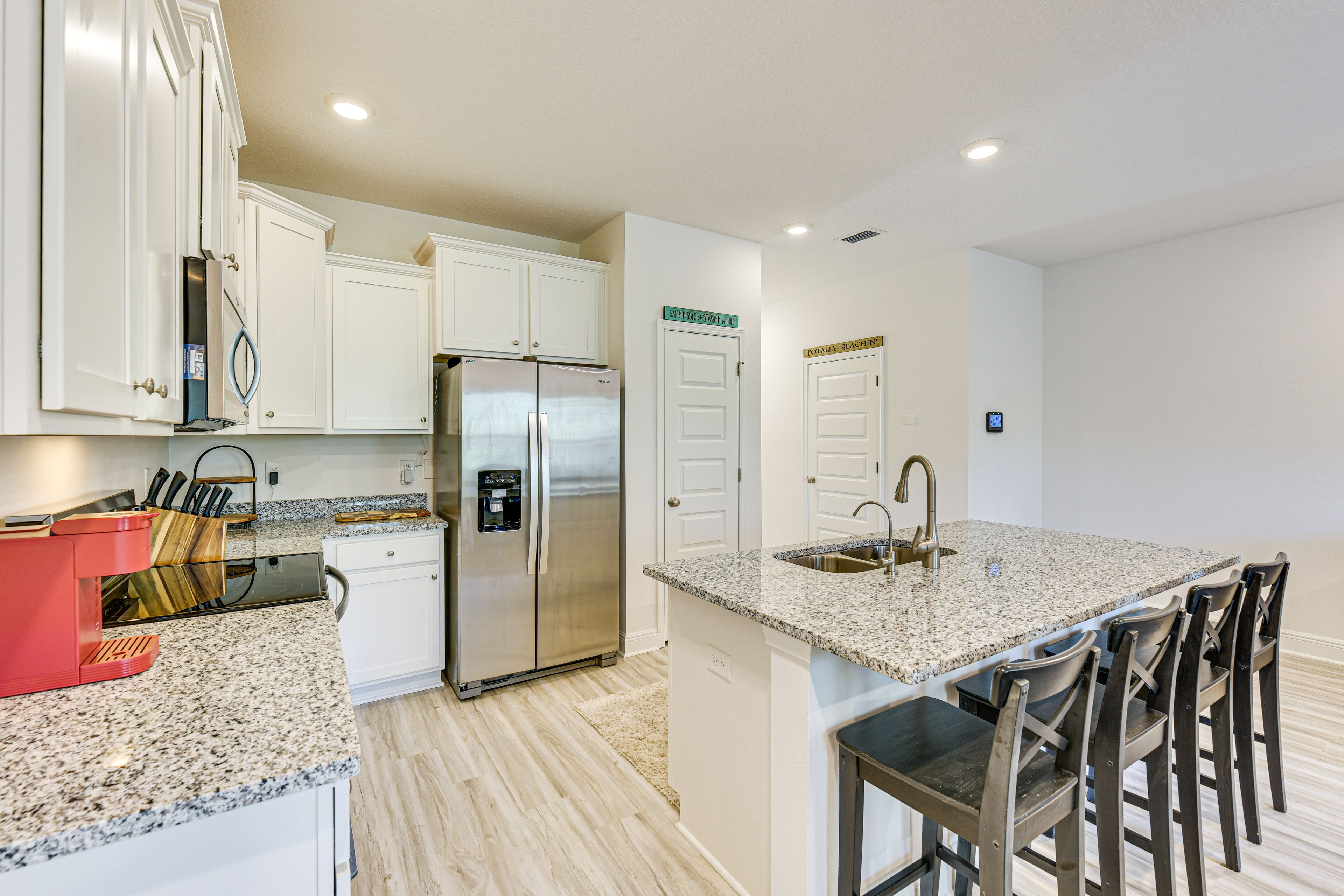 Kitchen | 2-Story Townhome | Central A/C & Heating | Free WiFi