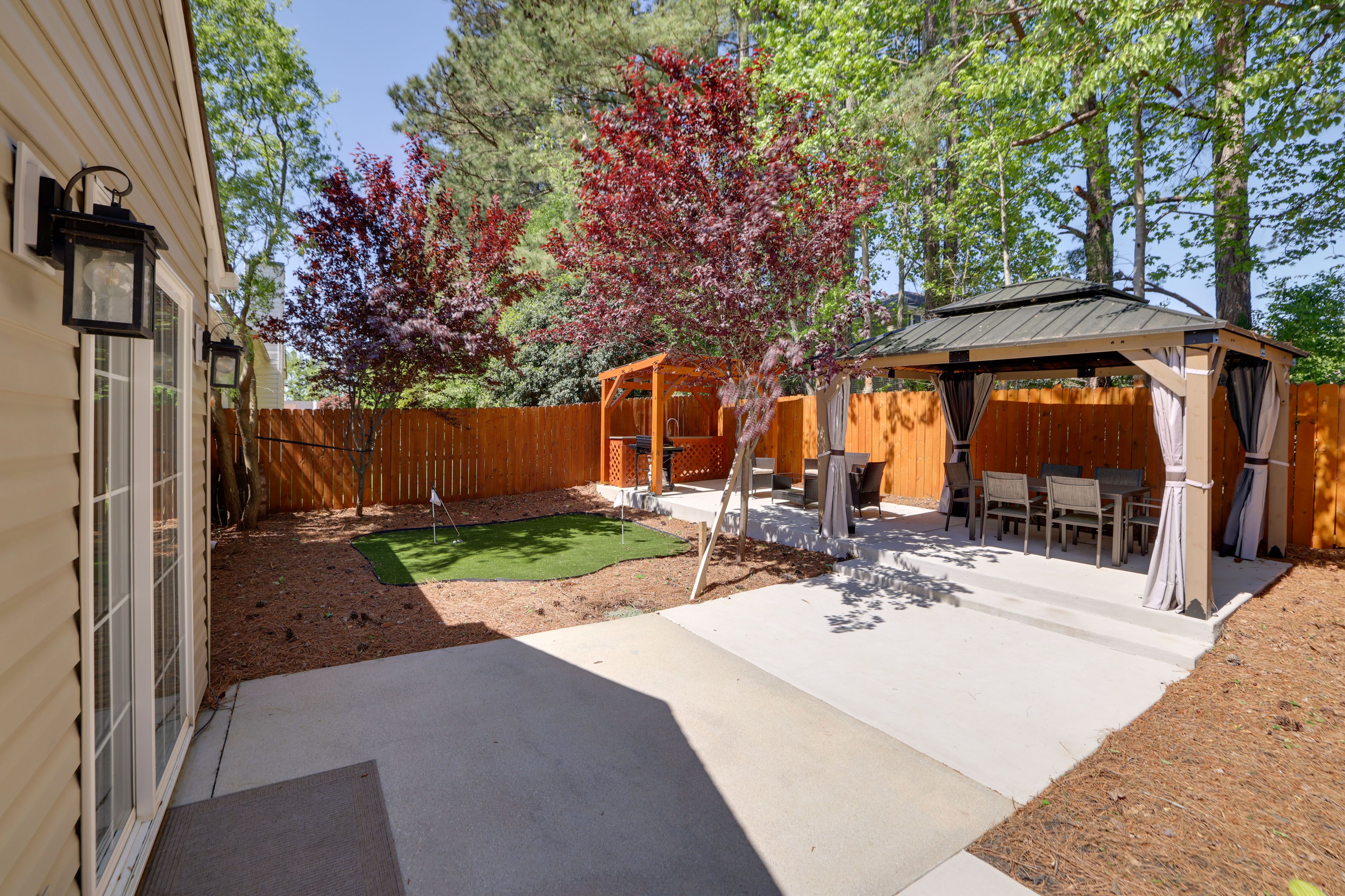 Fenced Backyard | Gas Grill | Outdoor Dining Area | 3 Pergolas