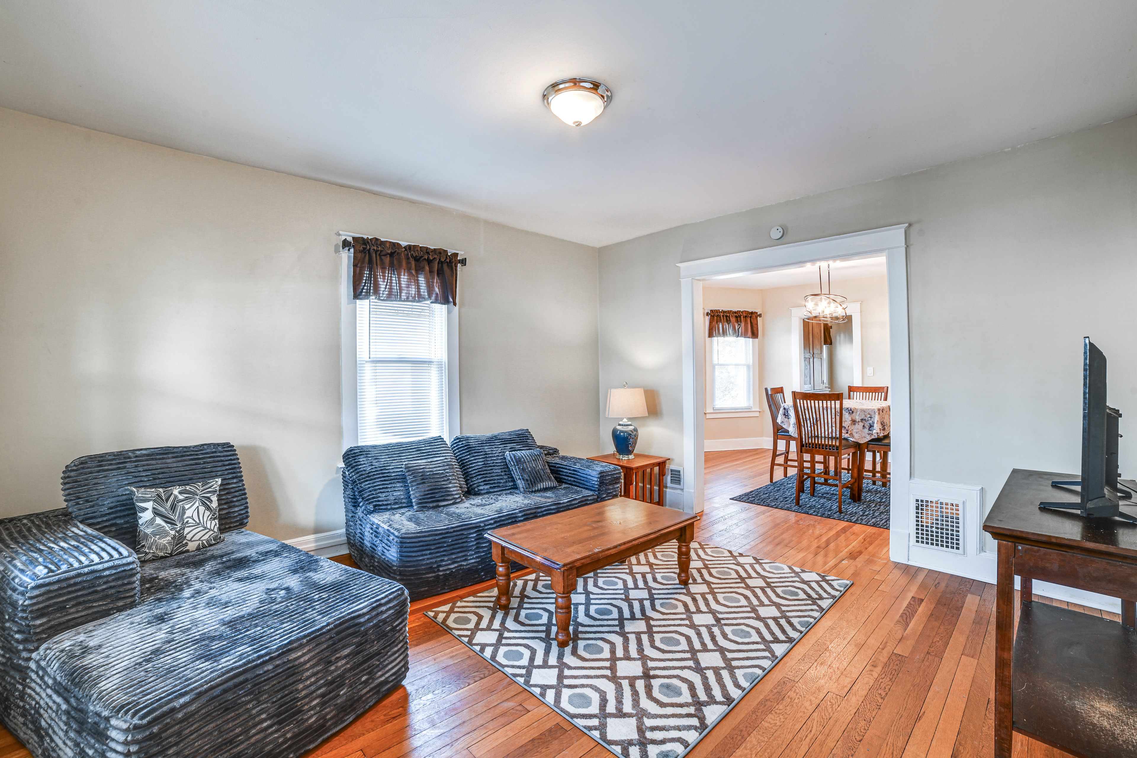 Binghamton Vacation Rental | 2BR | 1BA | 900 Sq Ft | Stairs to Enter