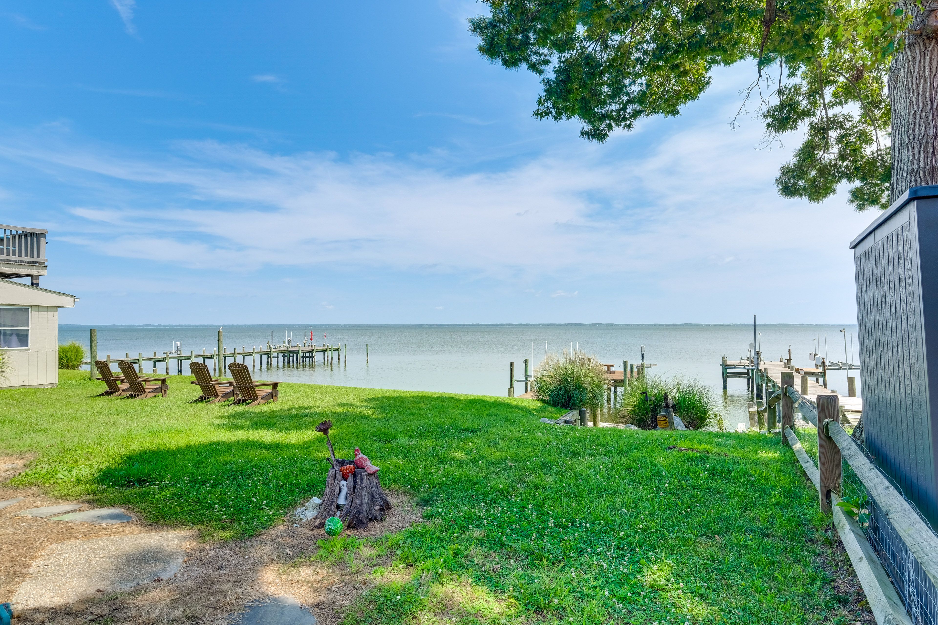 Hague Vacation Rental | 3BR | 1BA | 1 Step Required | 1,300 Sq Ft