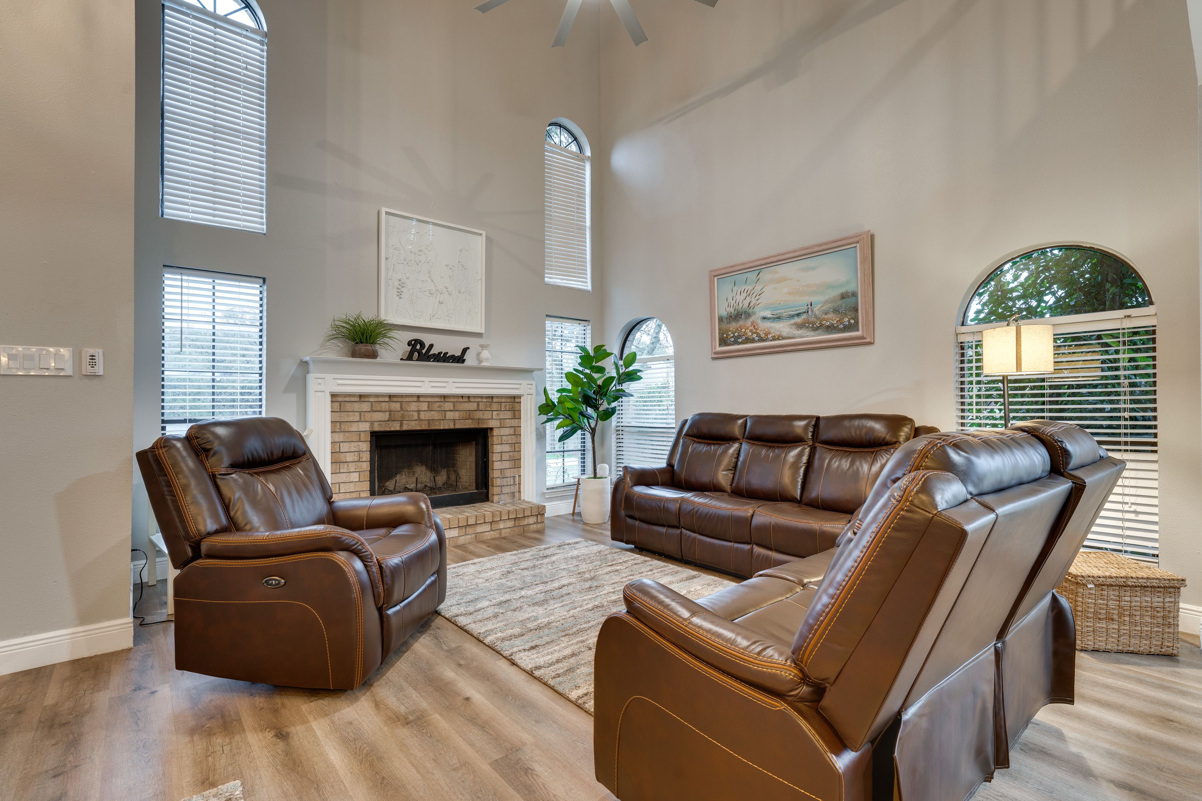 Living Room | Wood-Burning Fireplace | 1st Floor