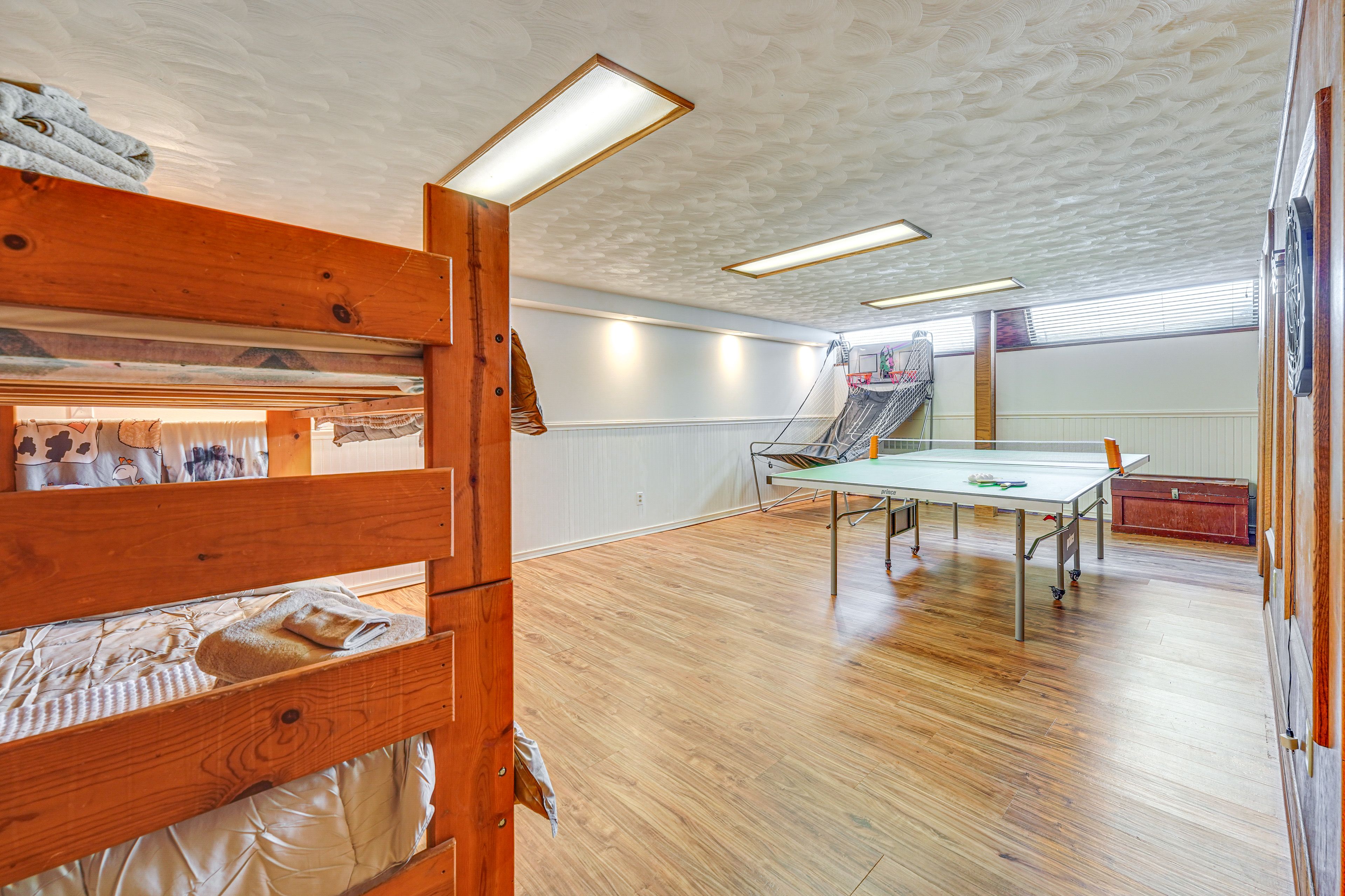 Bedroom 5 | Basement Level | Twin Bunk Bed | Game Room Area