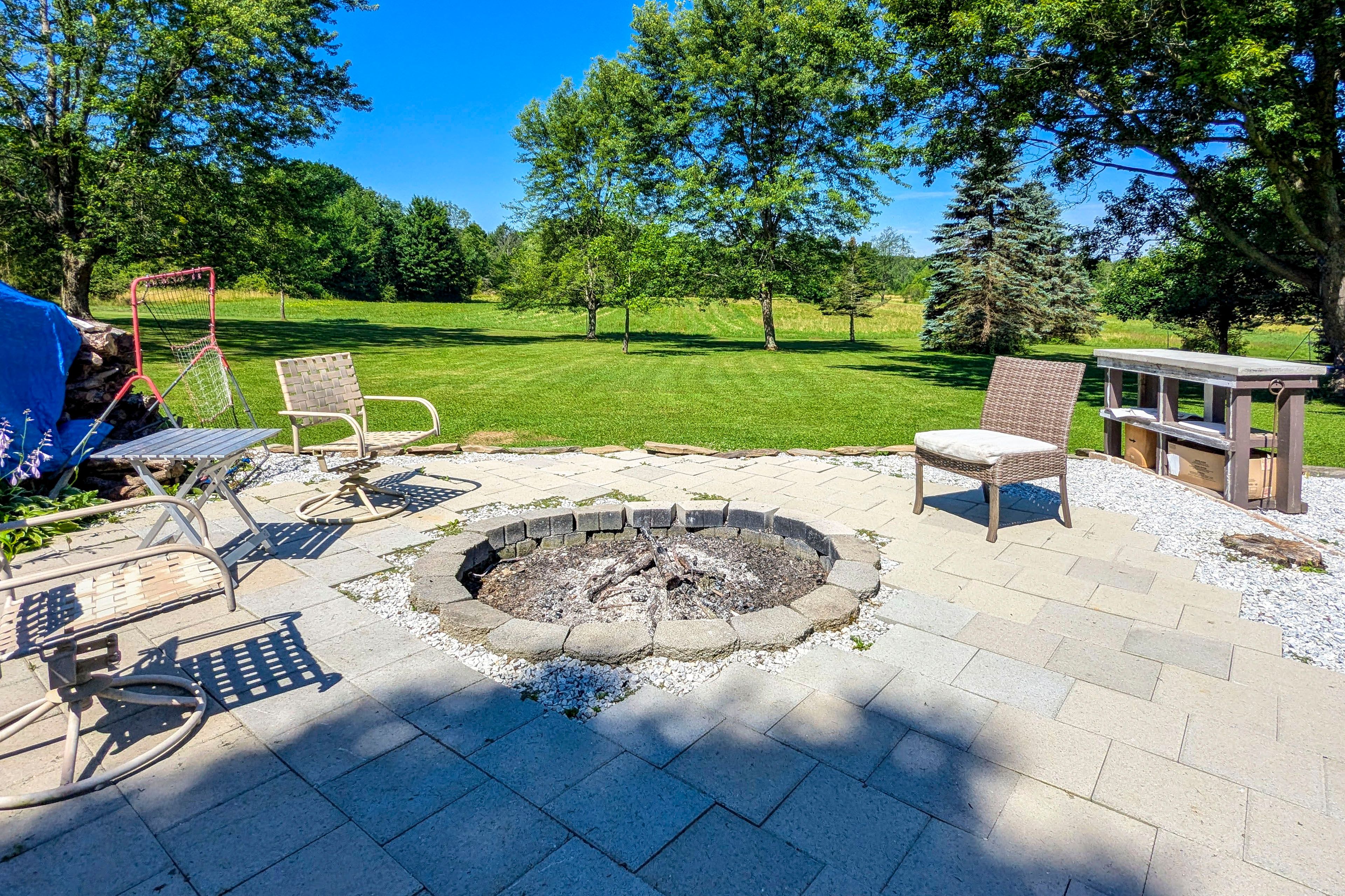 Wood-Burning Fire Pit Area