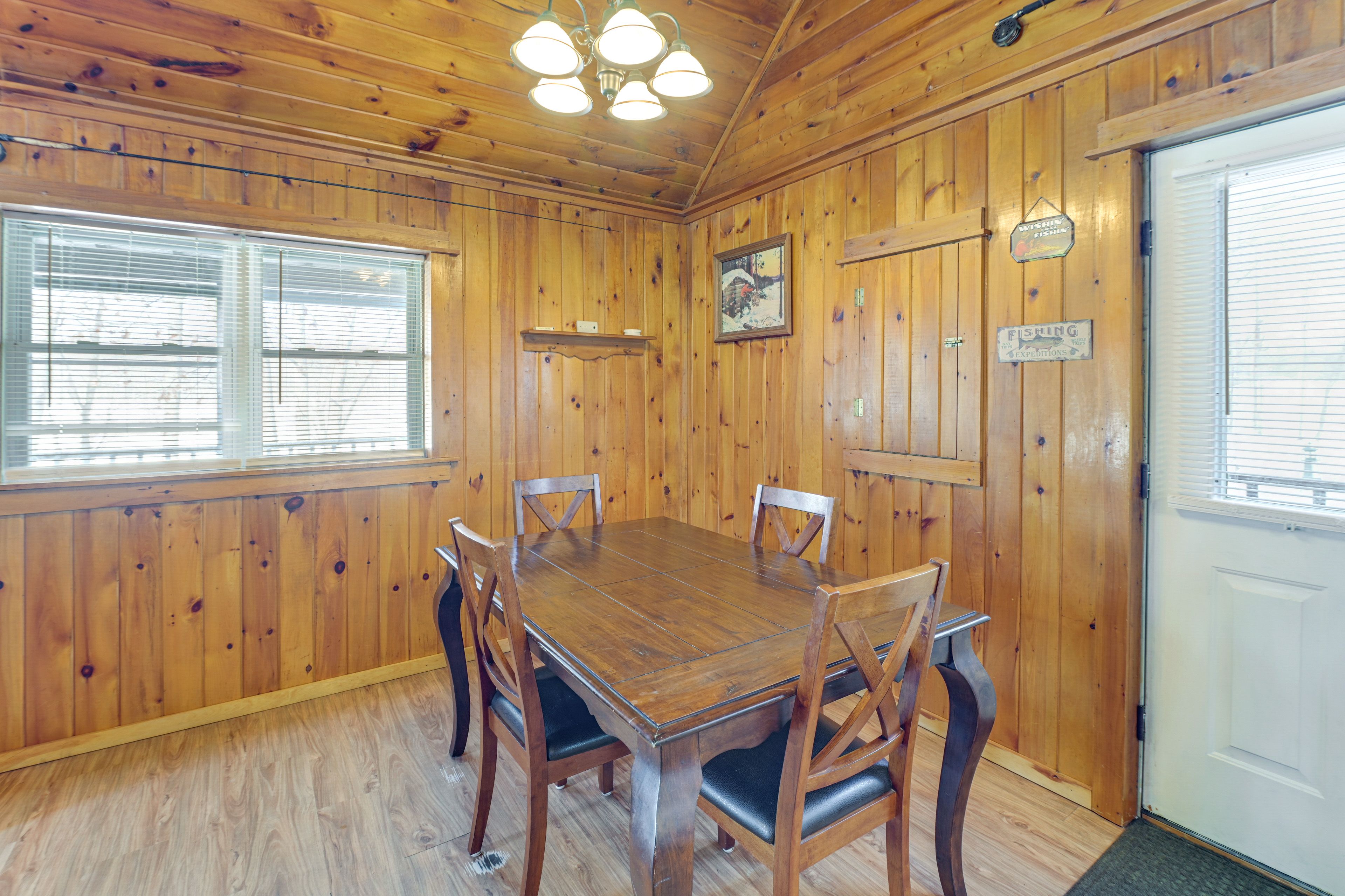 Dining Area | Dishware & Flatware | Central A/C & Heat | 1st Floor