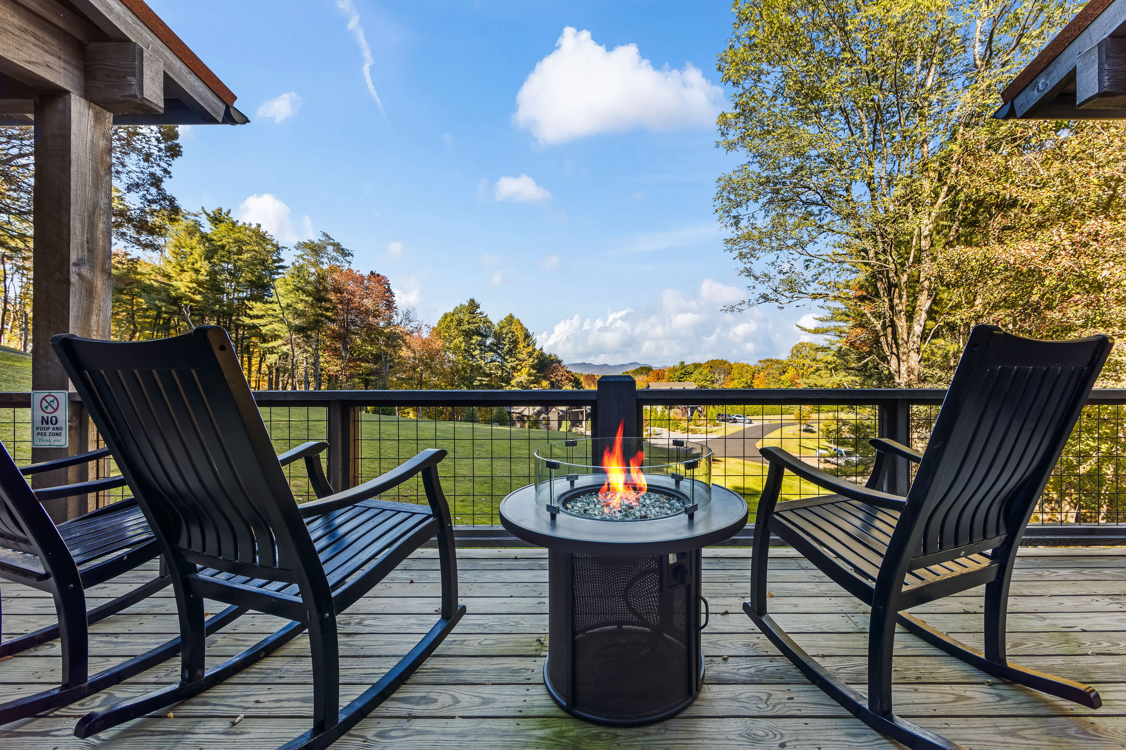 Deck | Fire Pit Table | Rocking Chairs | Mountain Views