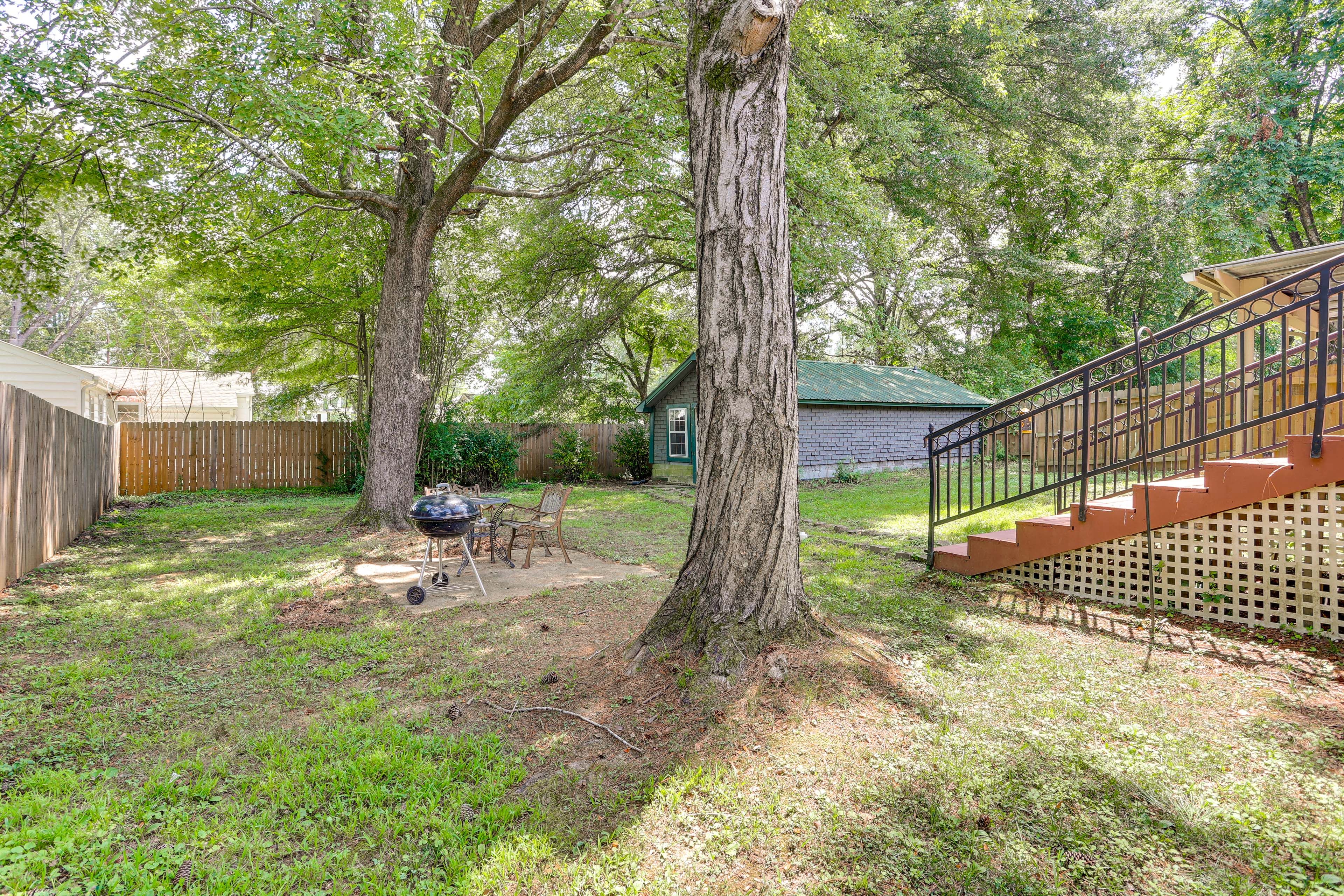 Exterior | Fenced Backyard | Charcoal Grill