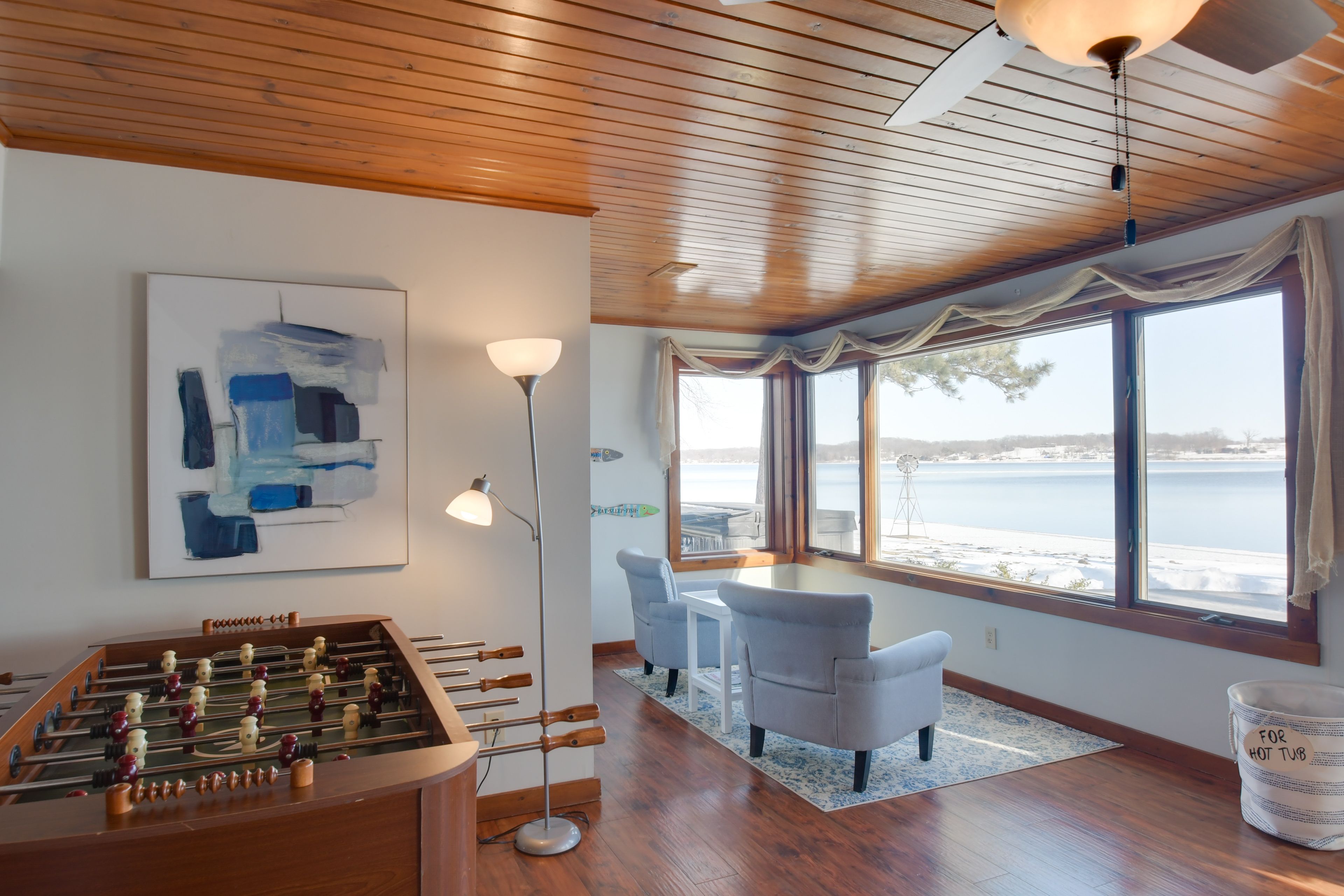 Sitting Area | Foosball Table | Stunning Water Views