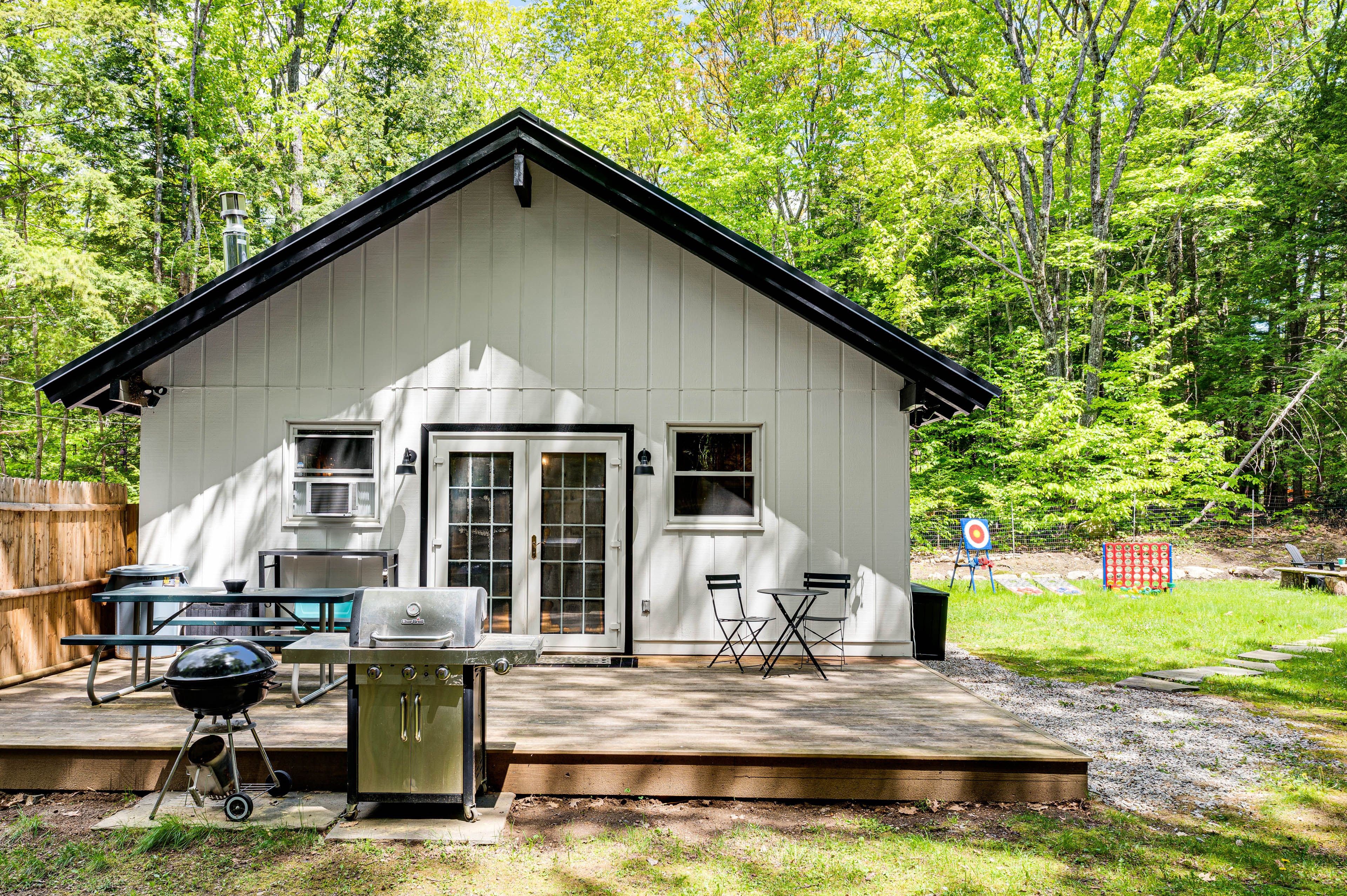 Exterior | Furnished Deck | Fenced Yard | Outdoor Games | Fire Pit