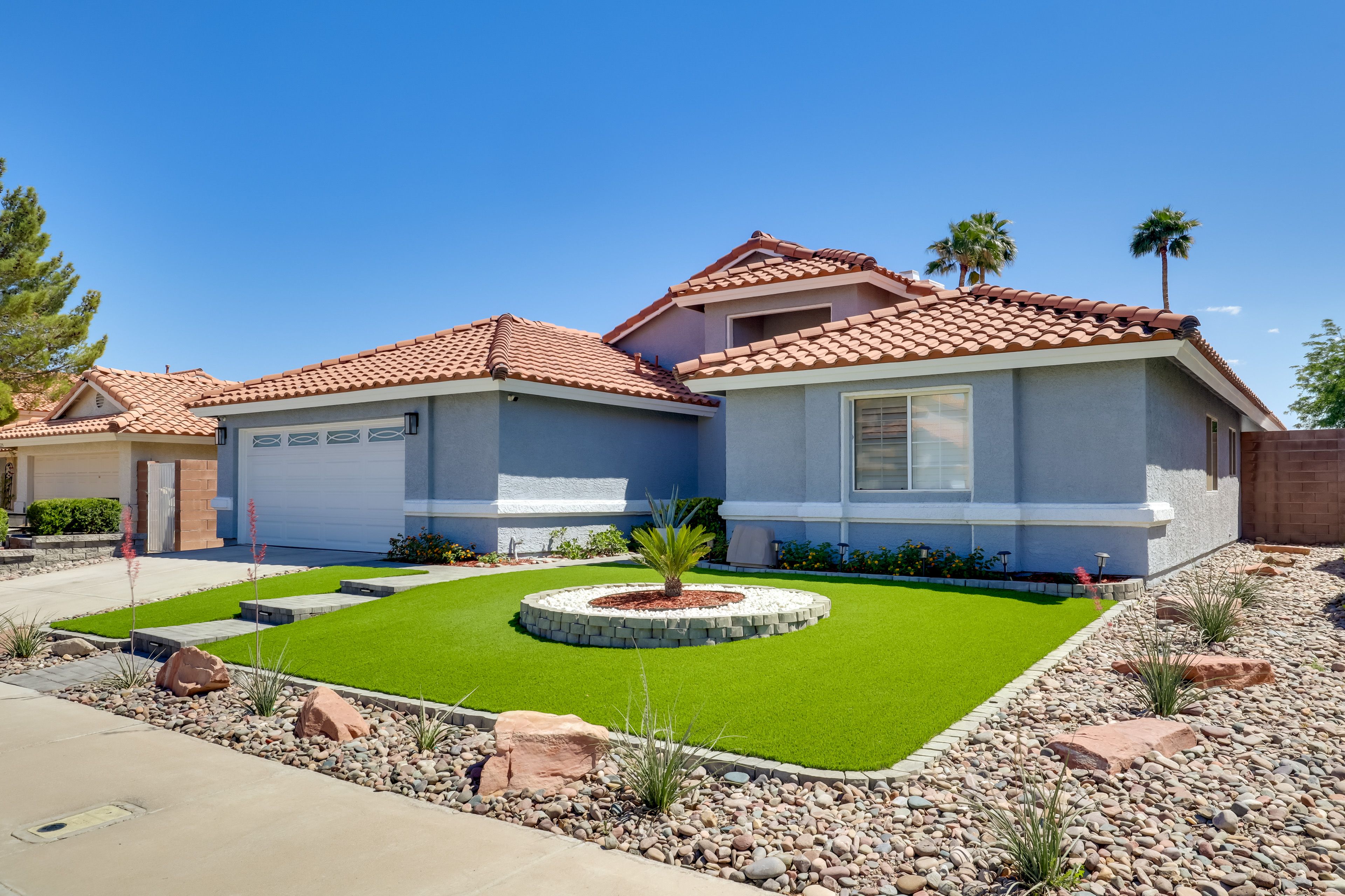Property Exterior | Single-Story Home | Private Pool | Spacious Yard | Fire Pit