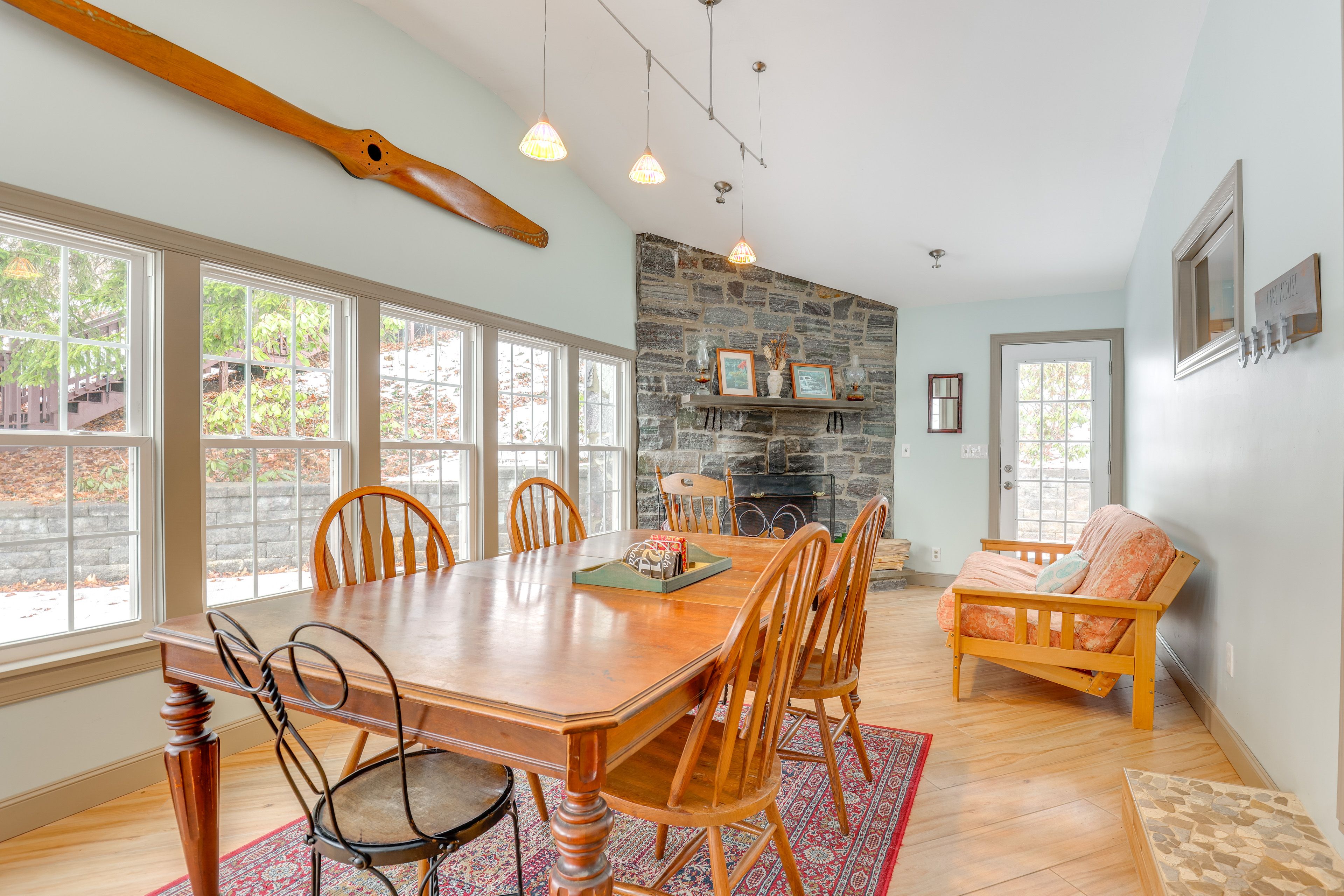 Great Room | Full Futon | Wood-Burning Fireplace | Central A/C & Heating