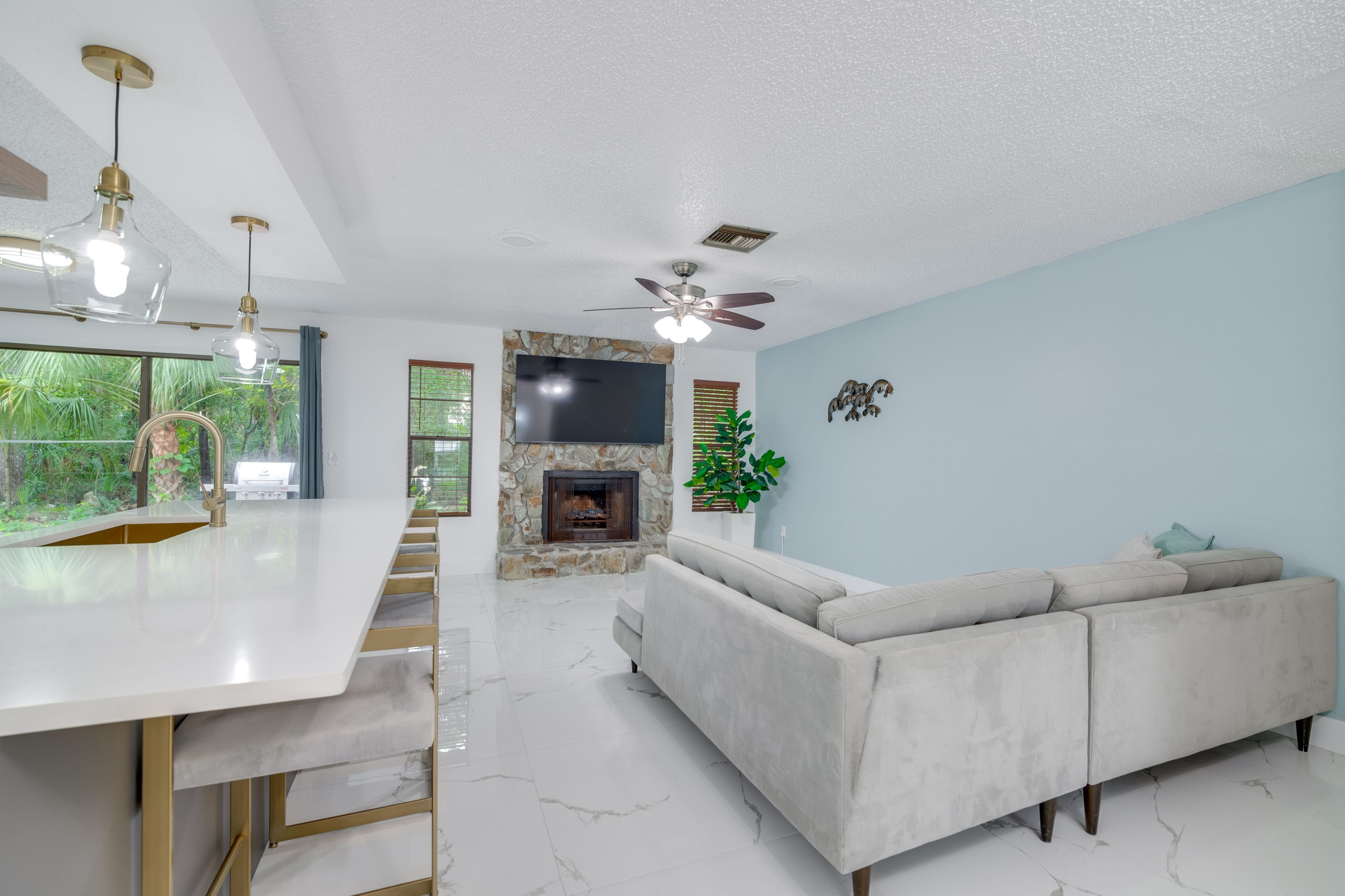 Living Room | Fireplace | Smart TV | Open Floor Plan