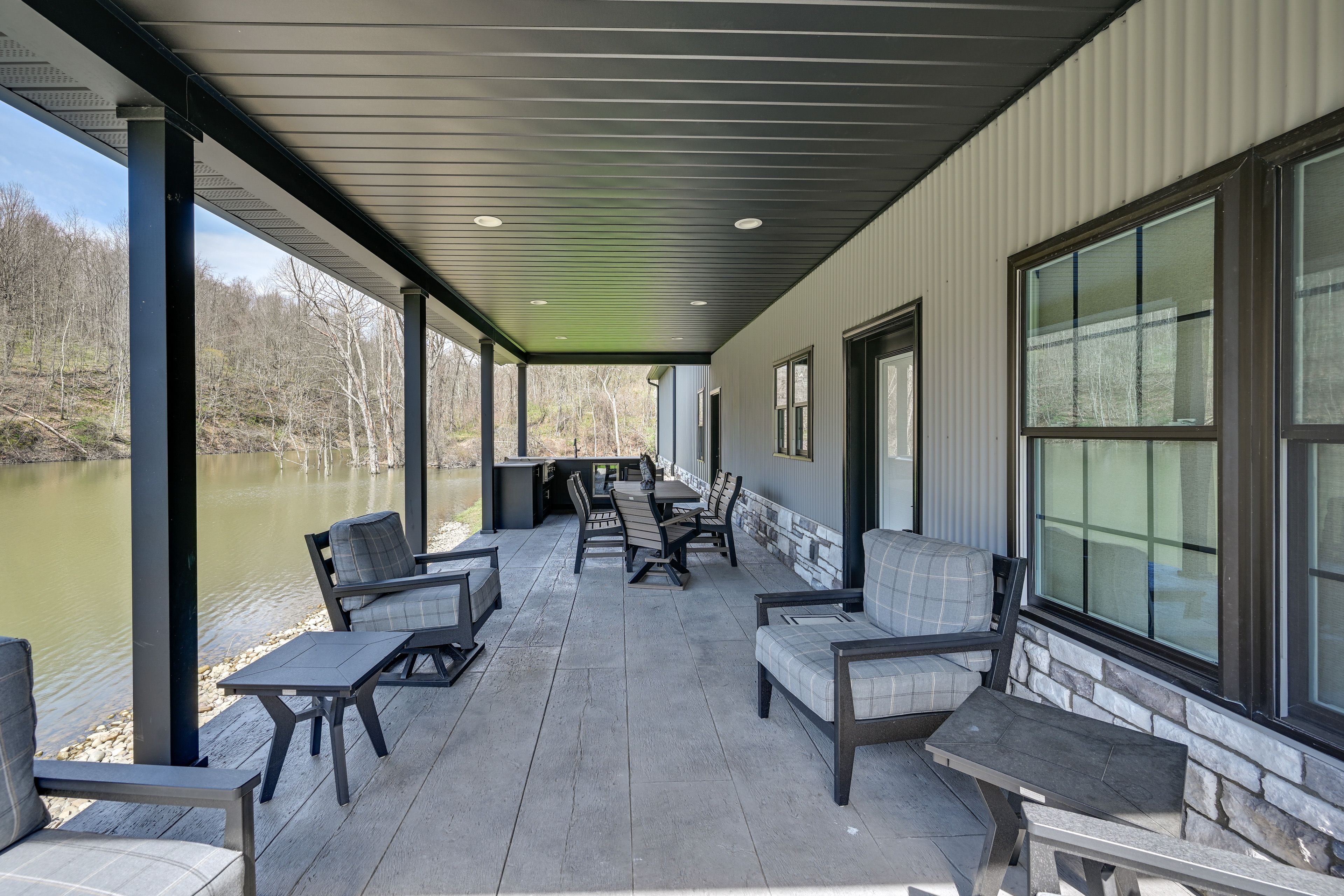 Covered Porch | Outdoor Kitchen Area | Wood-Burning Fire Pit | On-Site Pond