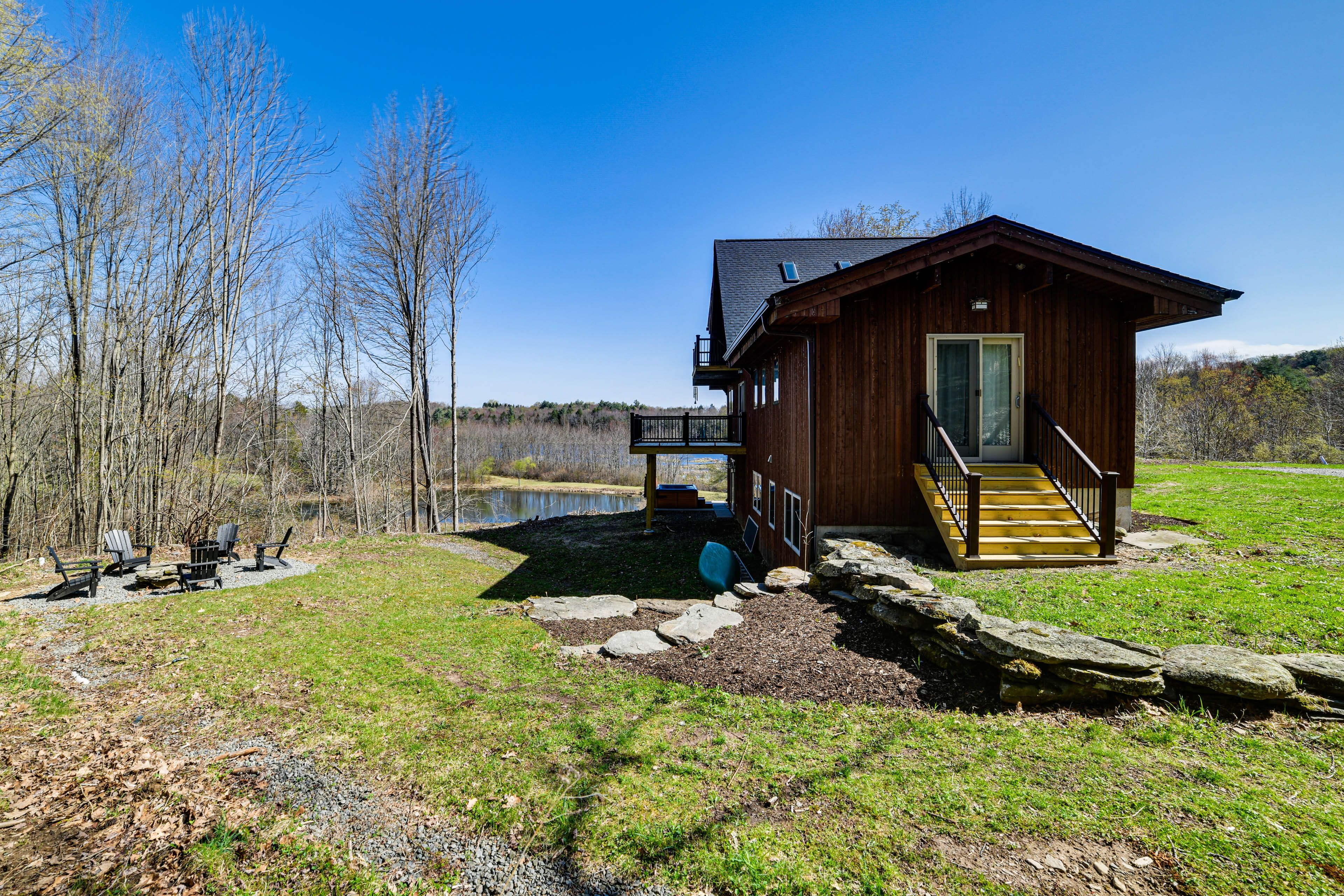 45-Acre Property | Fire Pit | On-Site Pond