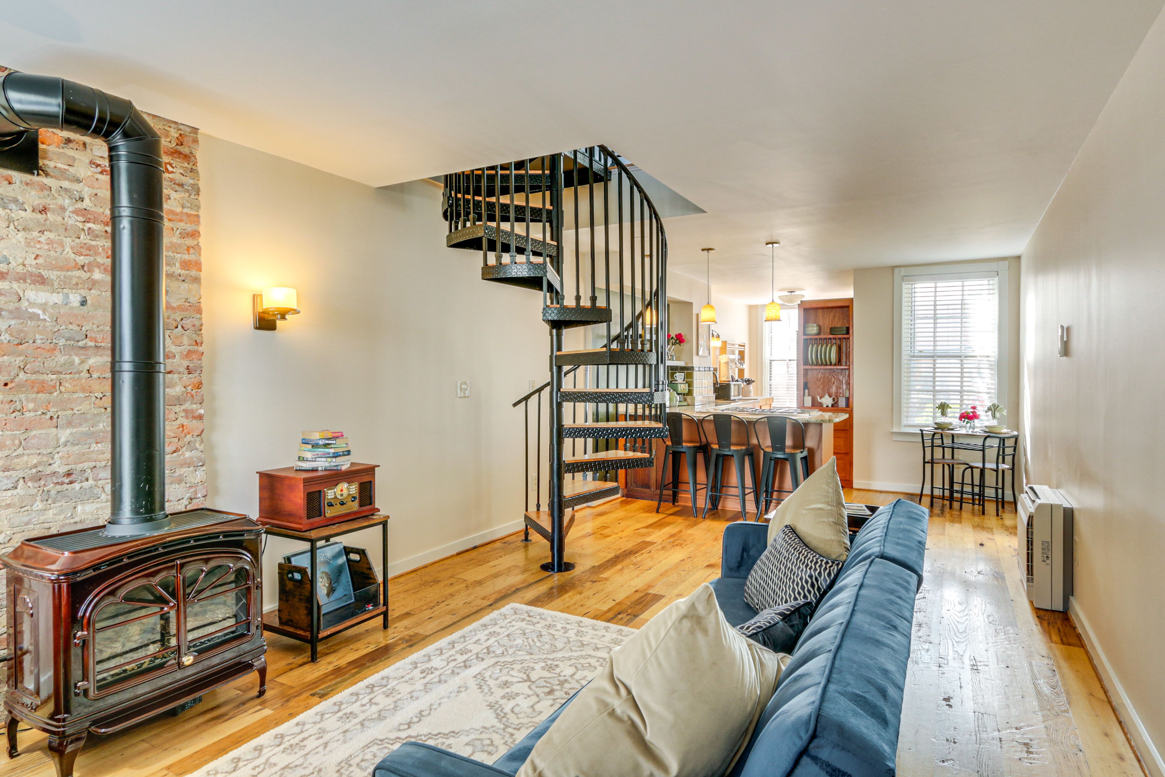 Living Room | Full Futon | Wood-Burning Stove Unavailable | 1st Floor