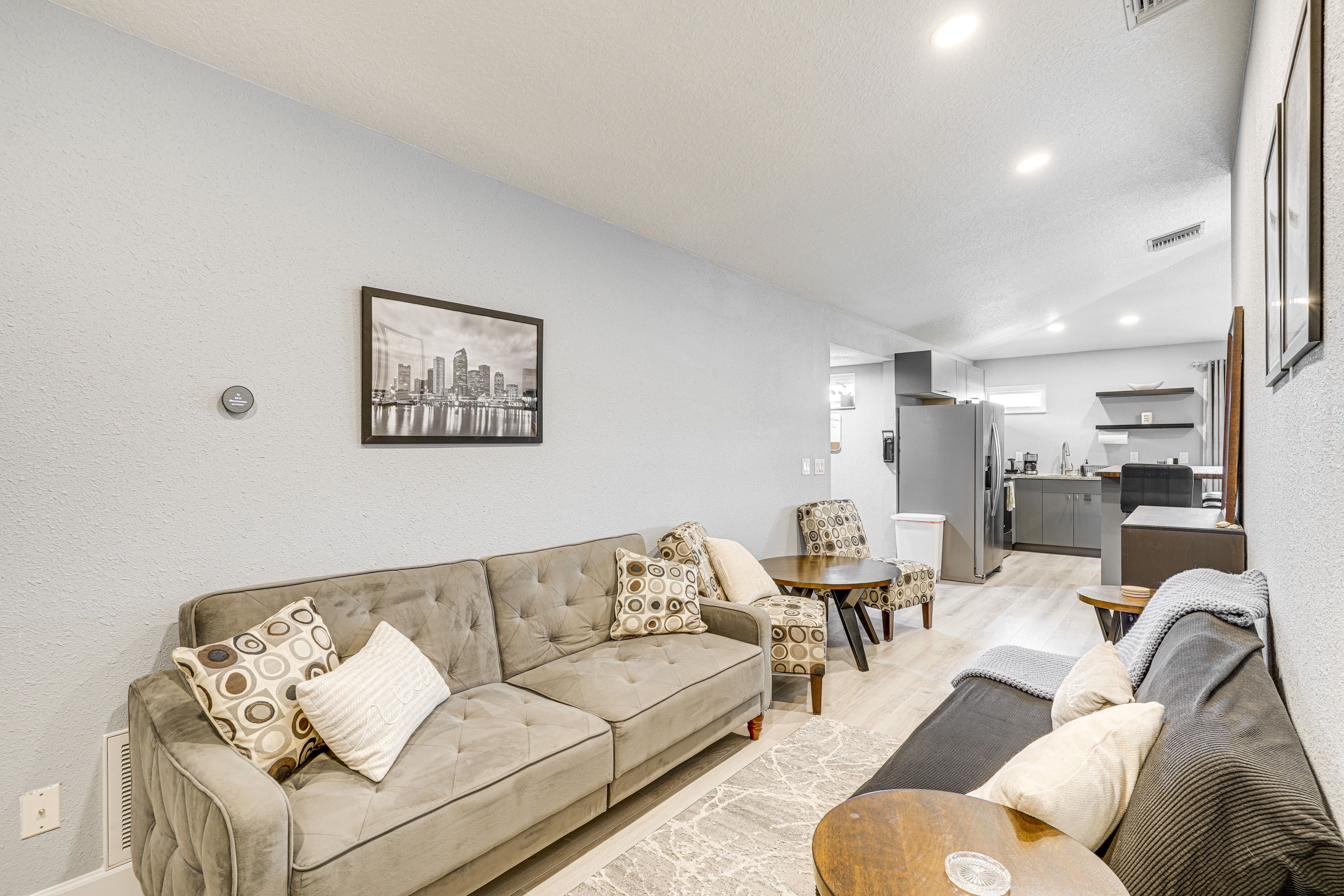 Living Room | 2 Full Futons | TV | Single-Story Unit