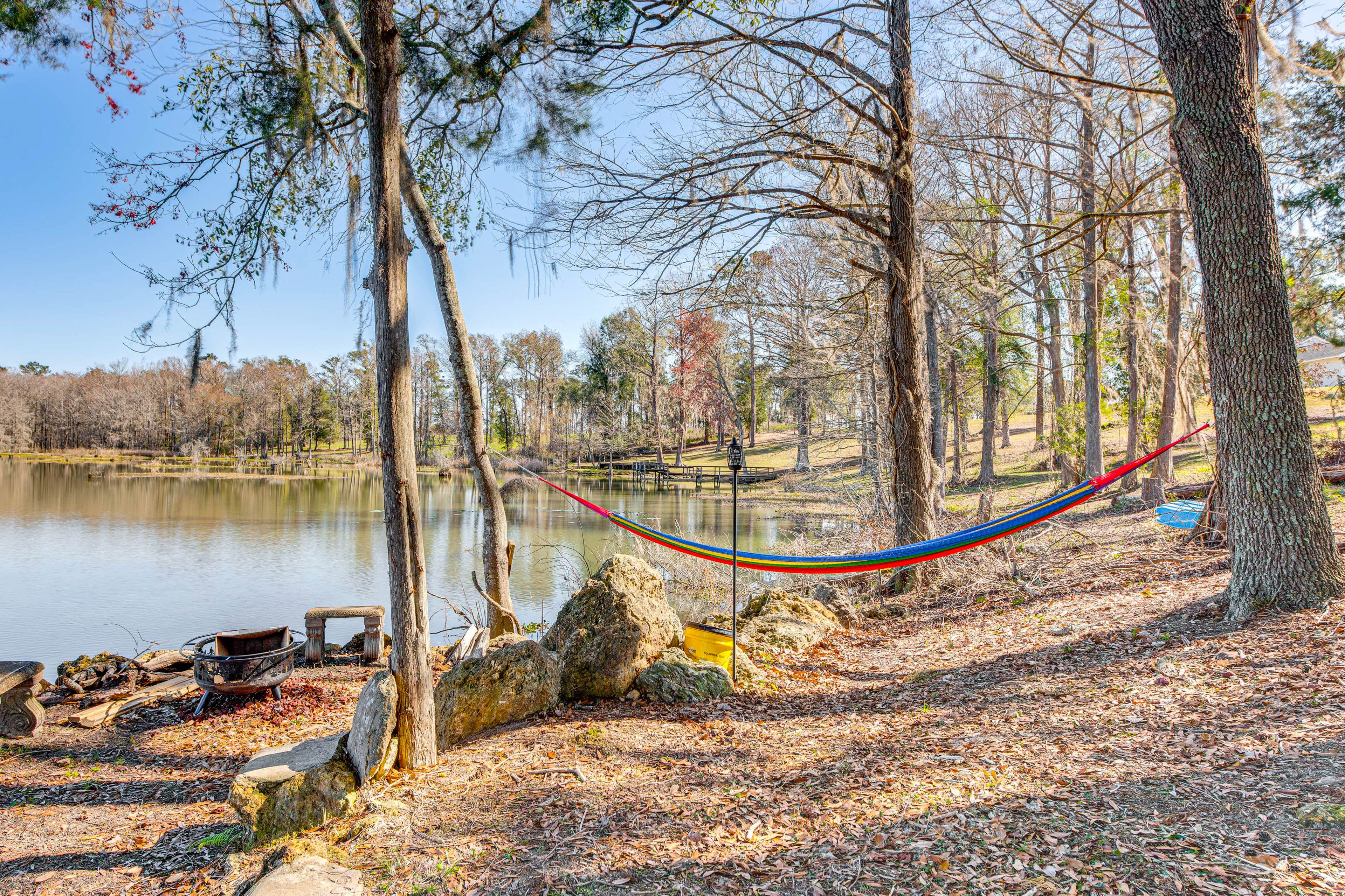 Cabin Exterior | Hammock | Lake Views & Access