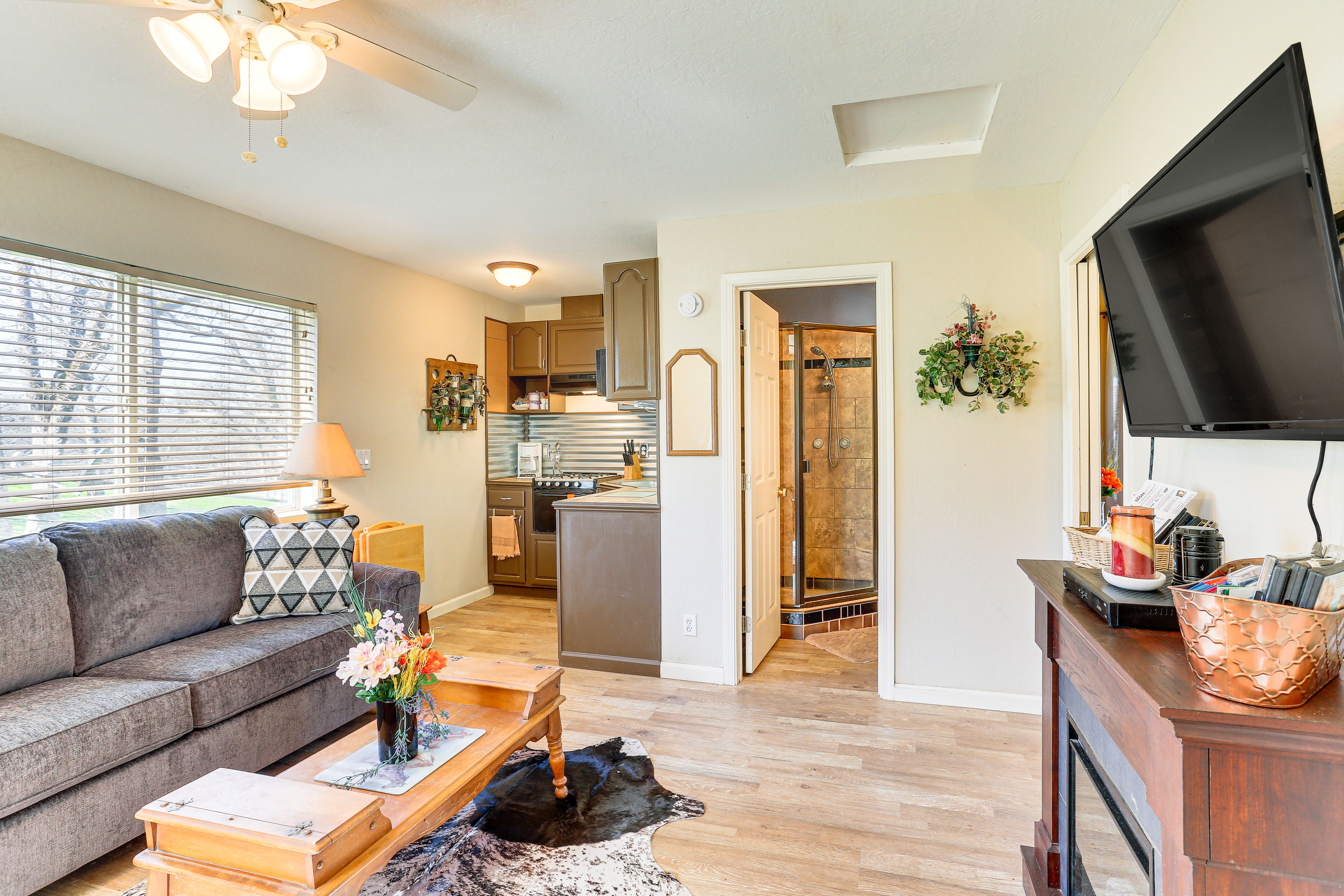 Living Room | Flat-Screen TV w/ Satellite | Electric Fireplace