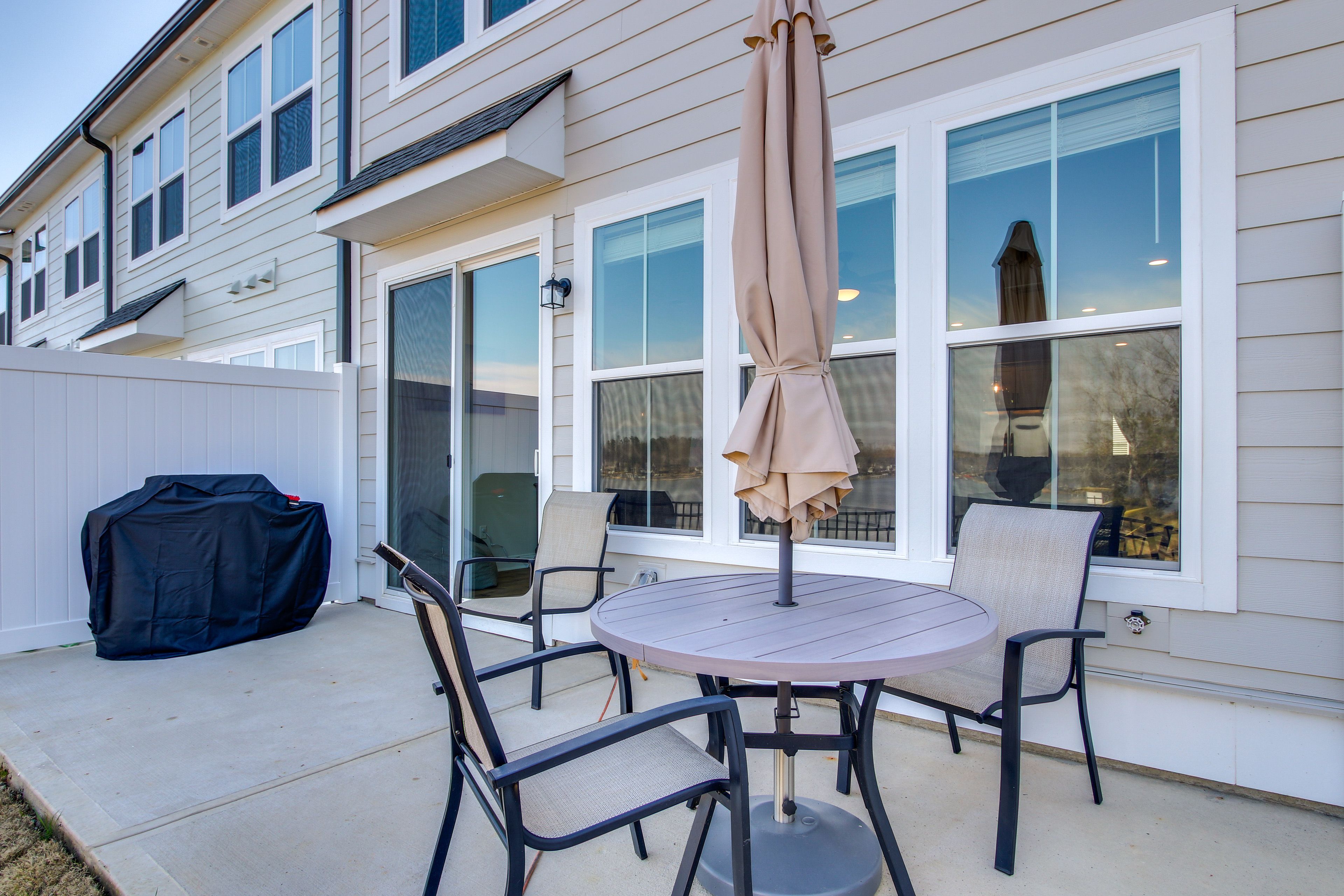 Patio | Gas Grill | Lakefront View | Access From Living Room