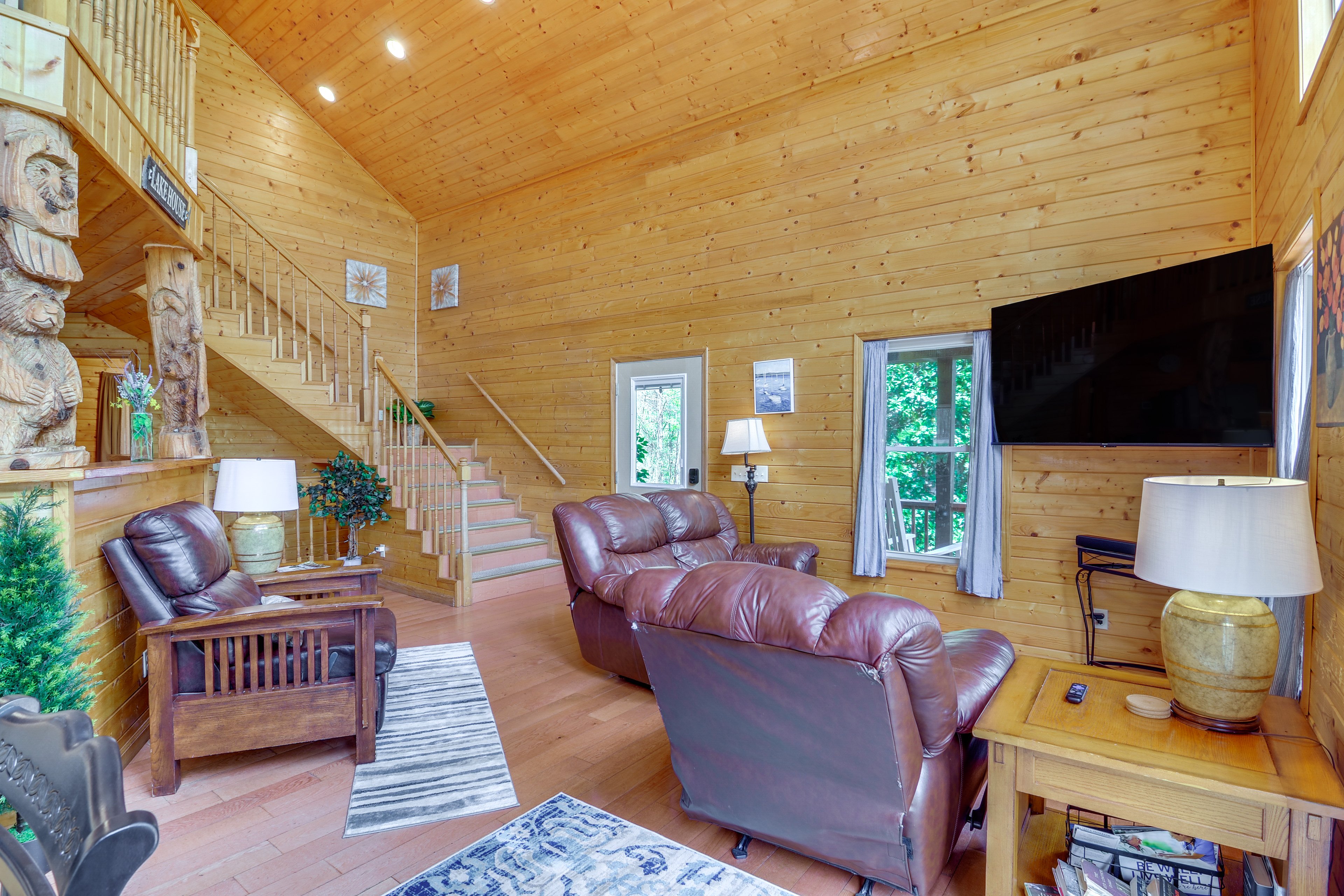 Living Room | Main Level | 65" Smart TV | Central A/C & Heating
