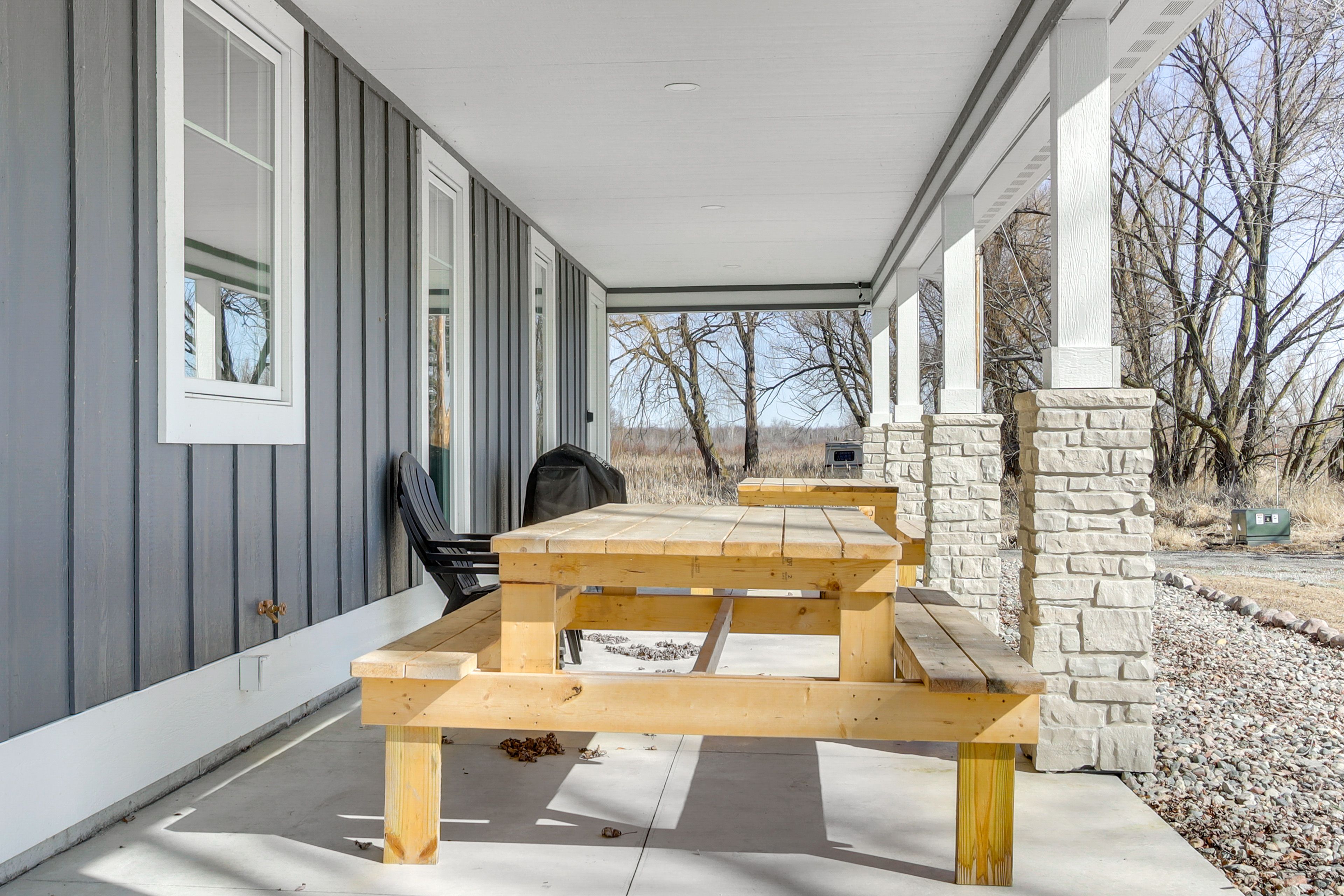 Covered Porch | Pellet Grill | Picnic Table | Bay Views