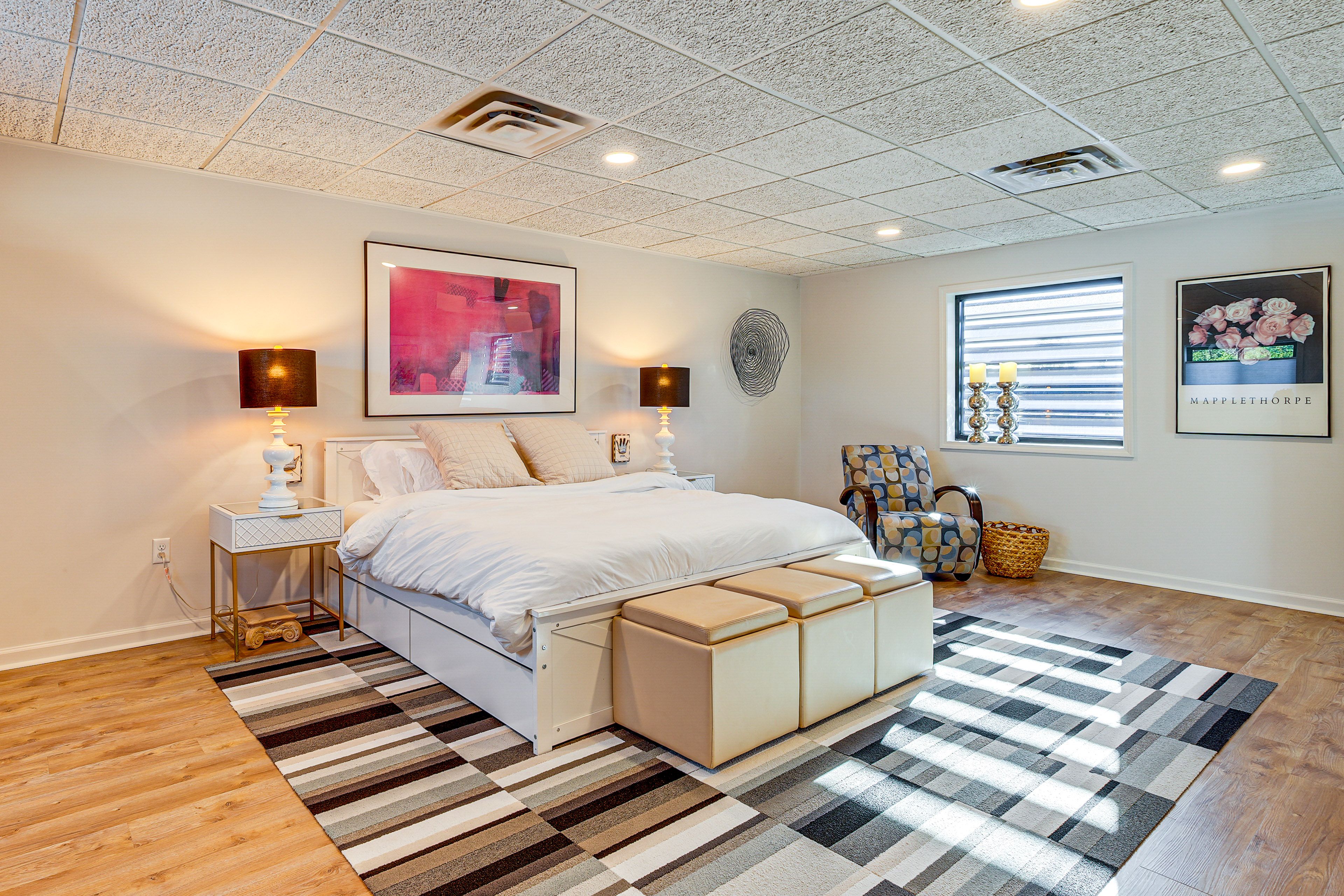 Bedroom 1 | King Bed | Linens Provided | Smart TV | Desk