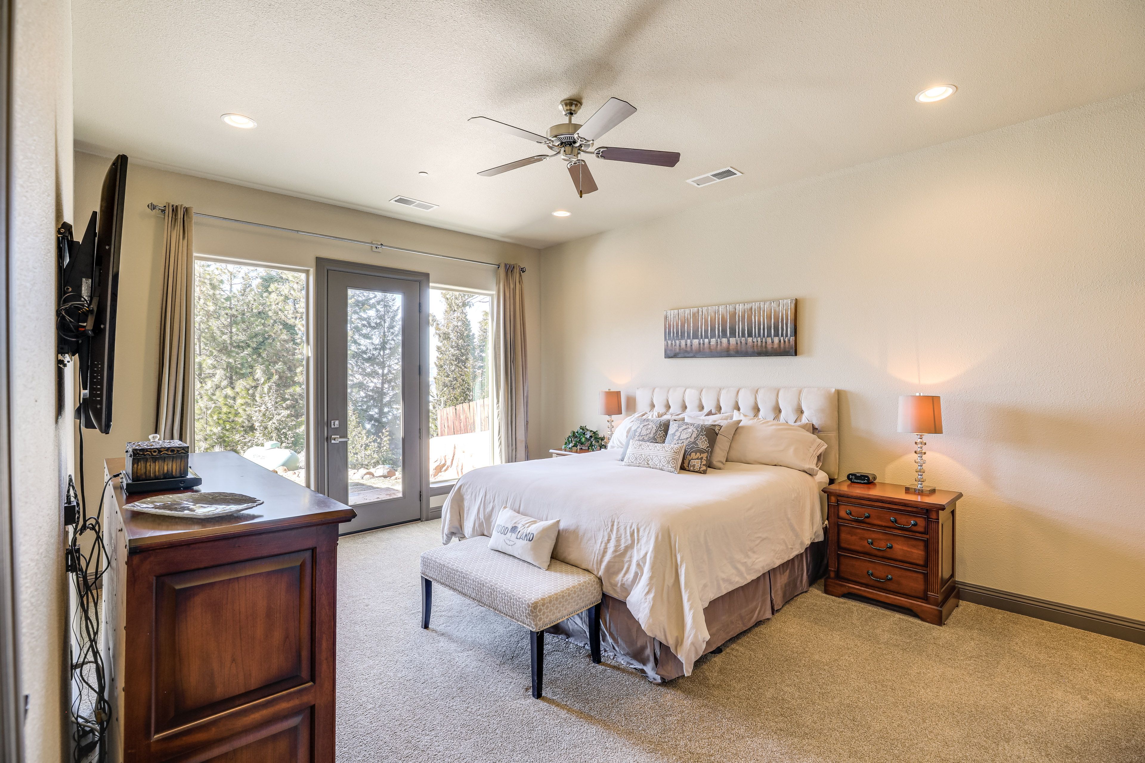 Bedroom 1 | California King Bed | Smart TV | Patio Access | Linens Provided