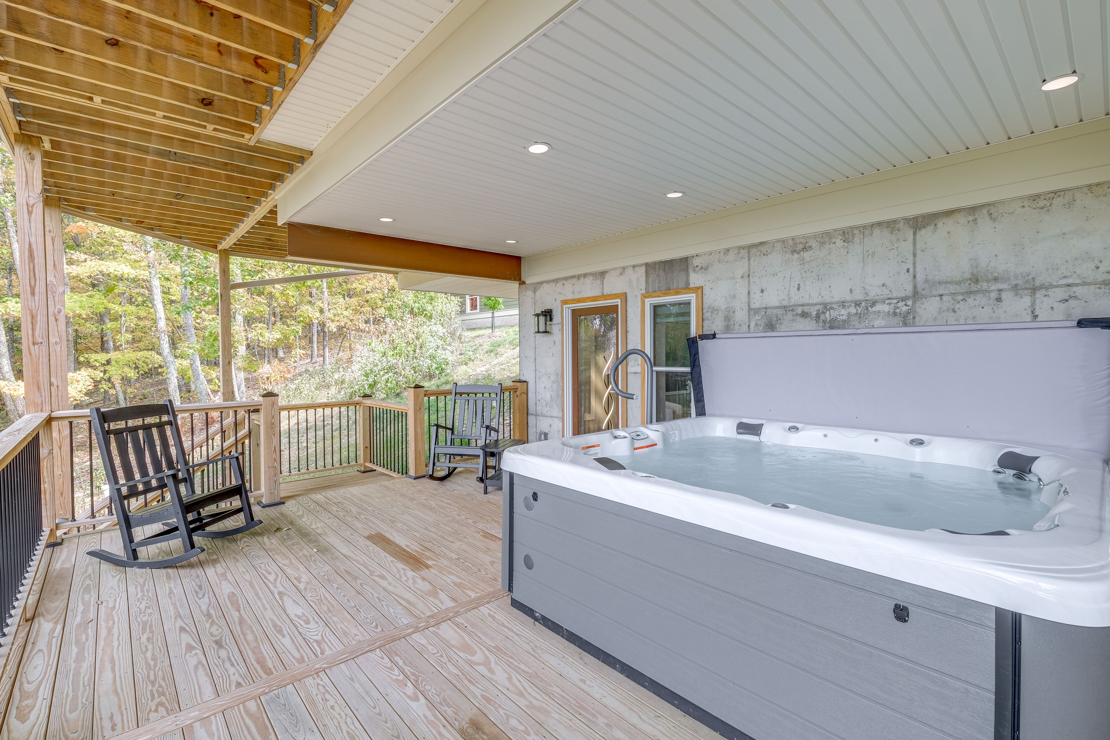 Lower Deck | Private 7-Person Hot Tub | Mountain Views