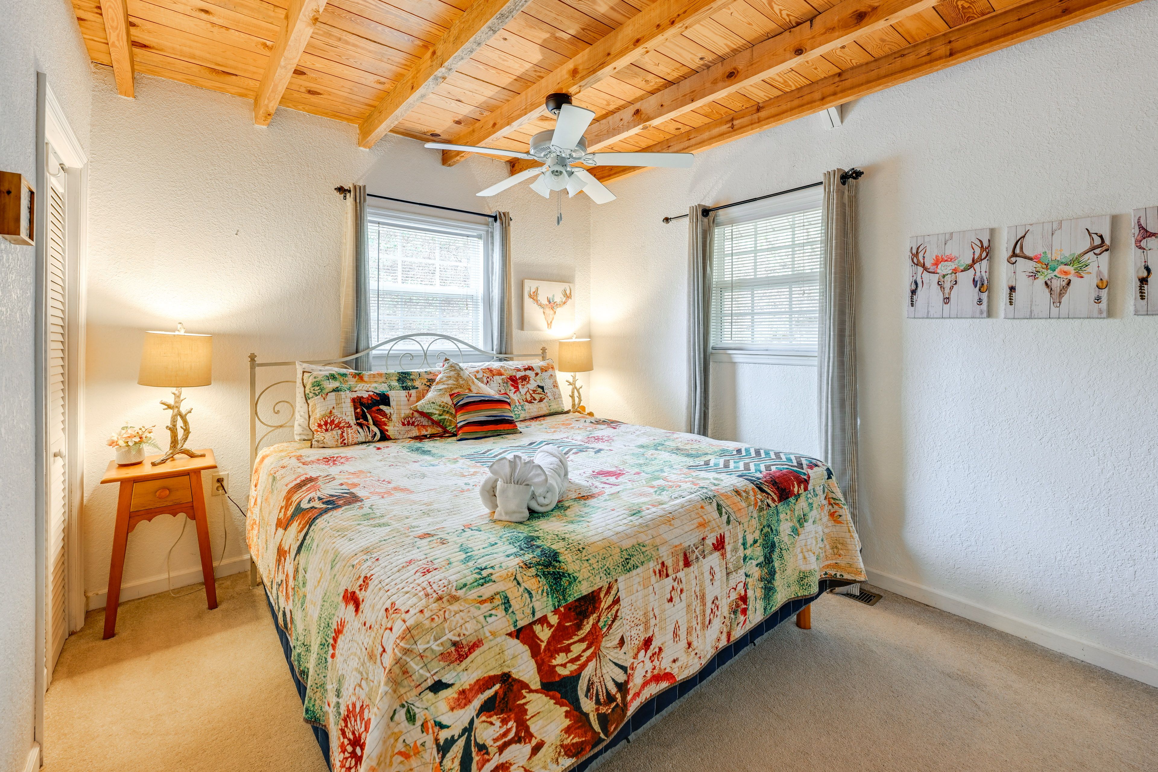 Bedroom 1 | 1st Floor | King Bed | Linens Provided | Flat-Screen TV