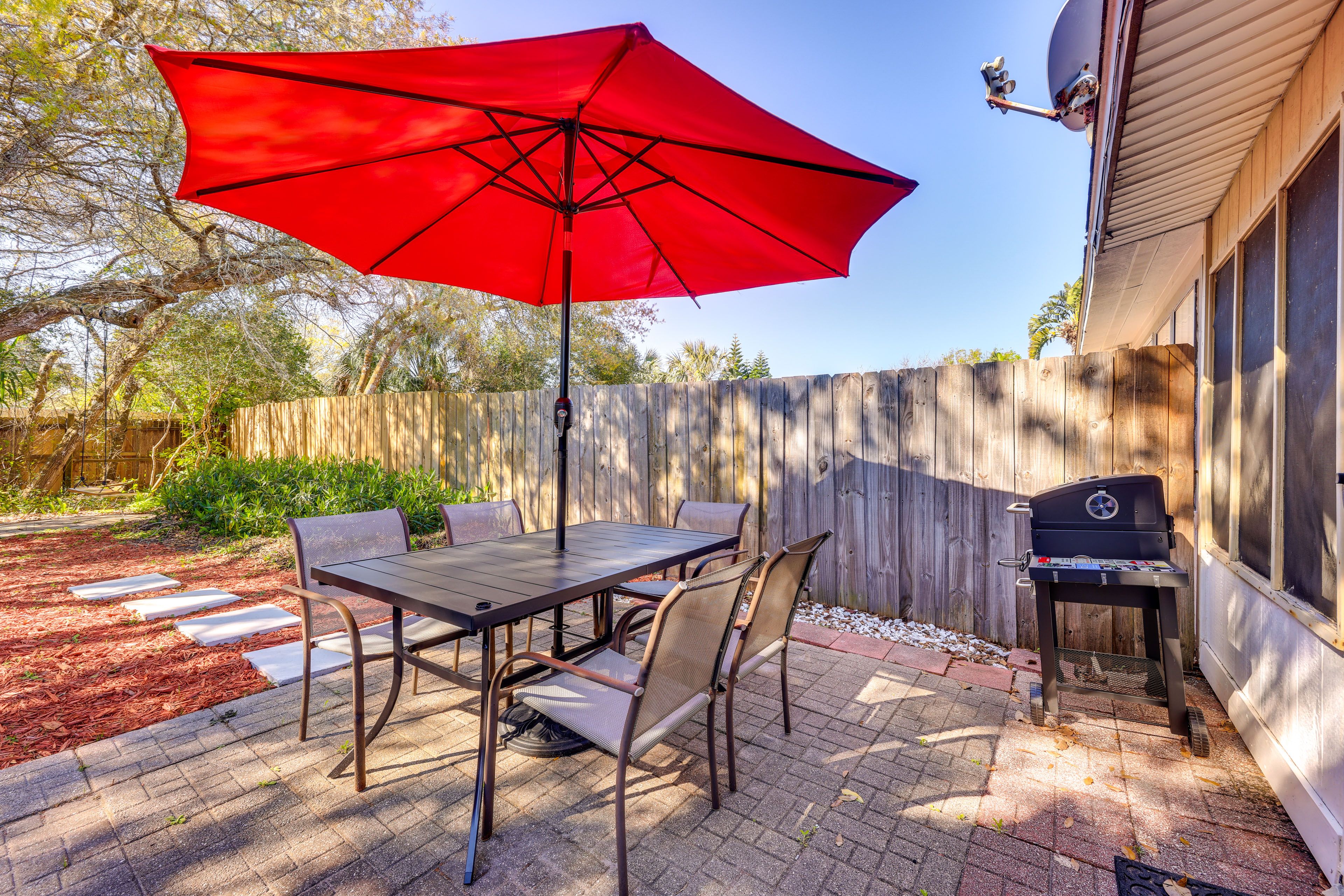 Fenced-In Yard | Swing | Charcoal Grill