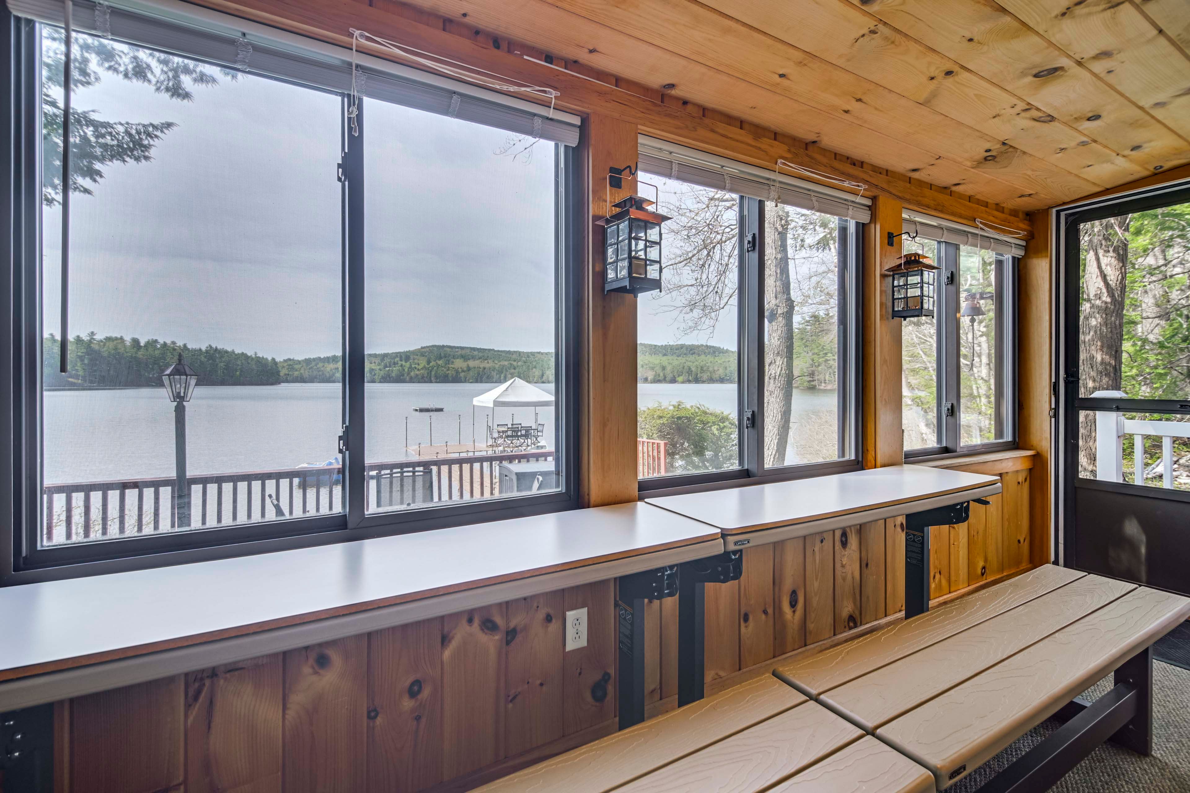 Sunroom | Dining Area w/ Lake View