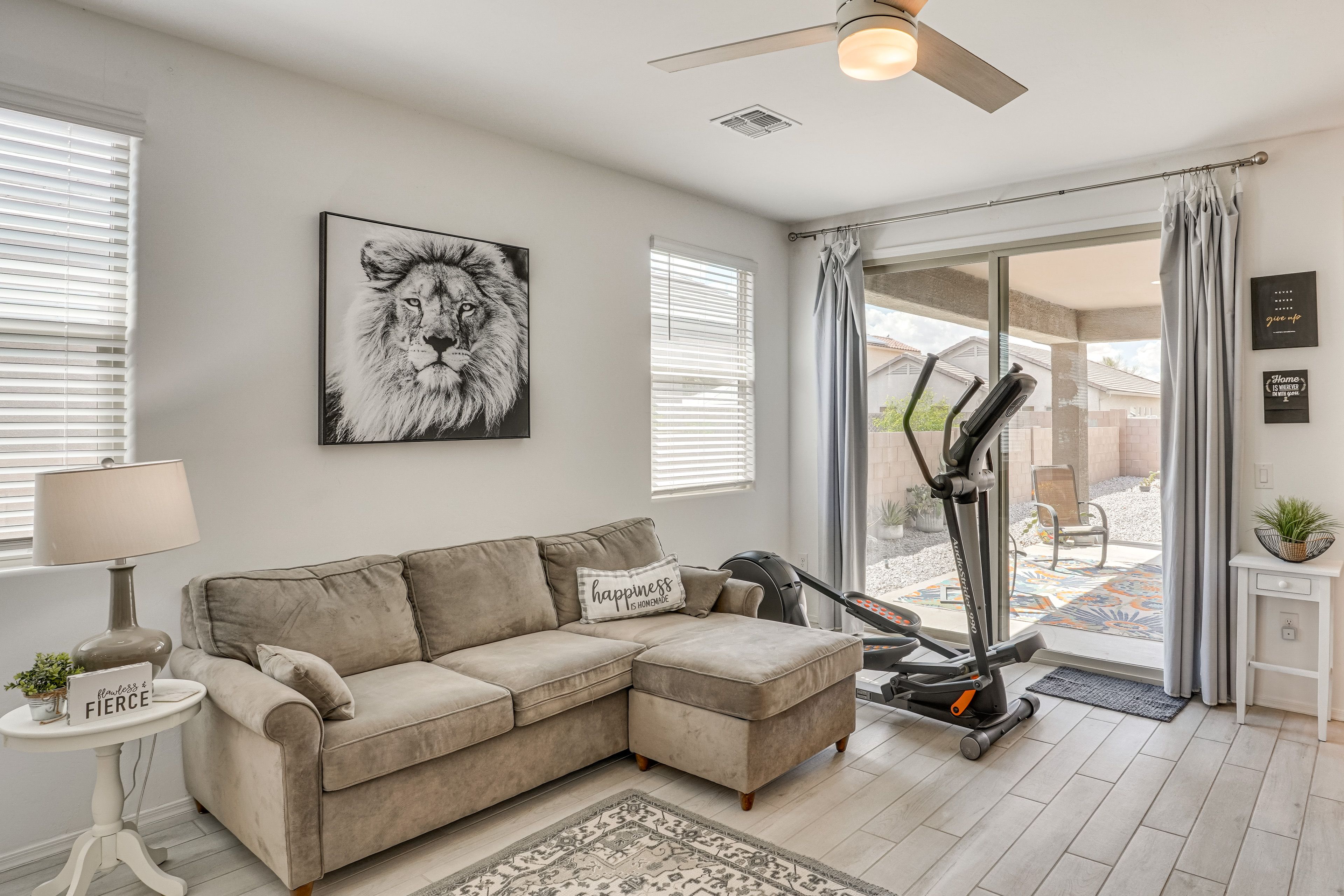 Living Room | Elliptical Machine | Open Floor Plan