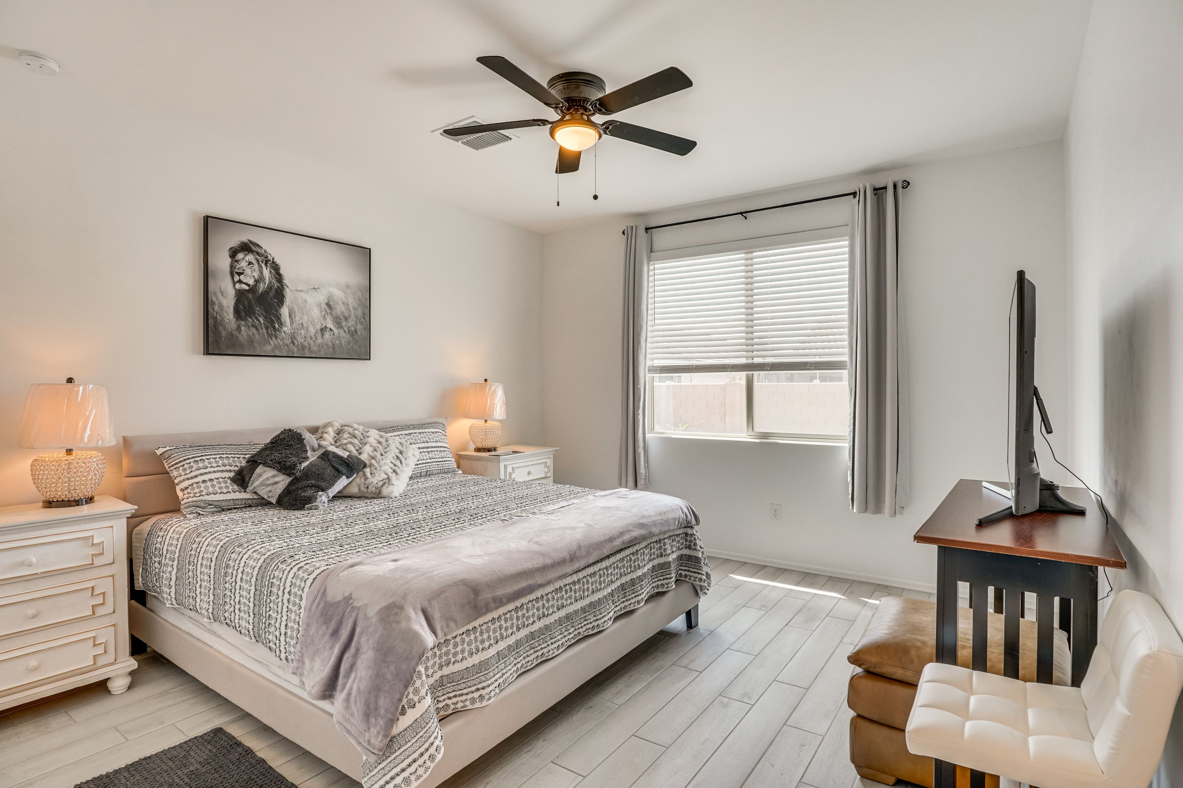 Bedroom 1 | King Bed | Linens Provided | Flat-Screen TV