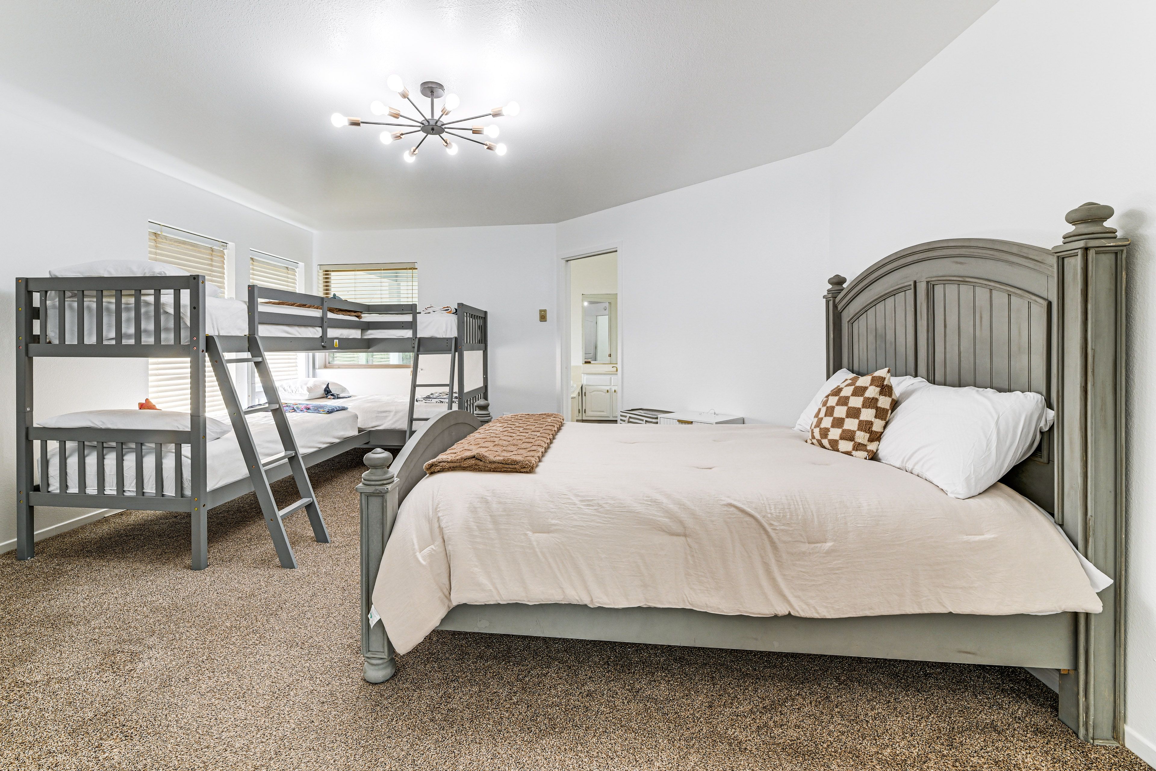 Bedroom 1 | 2nd Floor | Queen Bed | 2 Twin Bunk Beds | Linens Provided