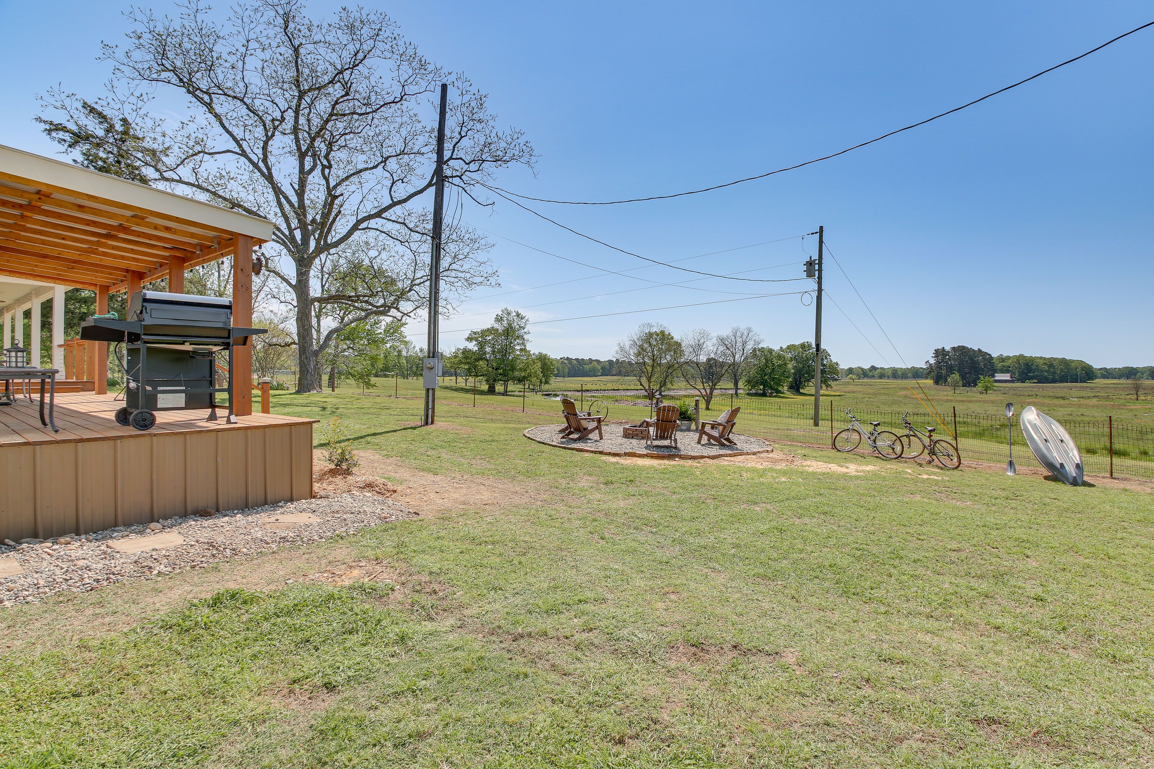 Backyard | Wood-Burning Fire Pit | Bicycles | Kayak