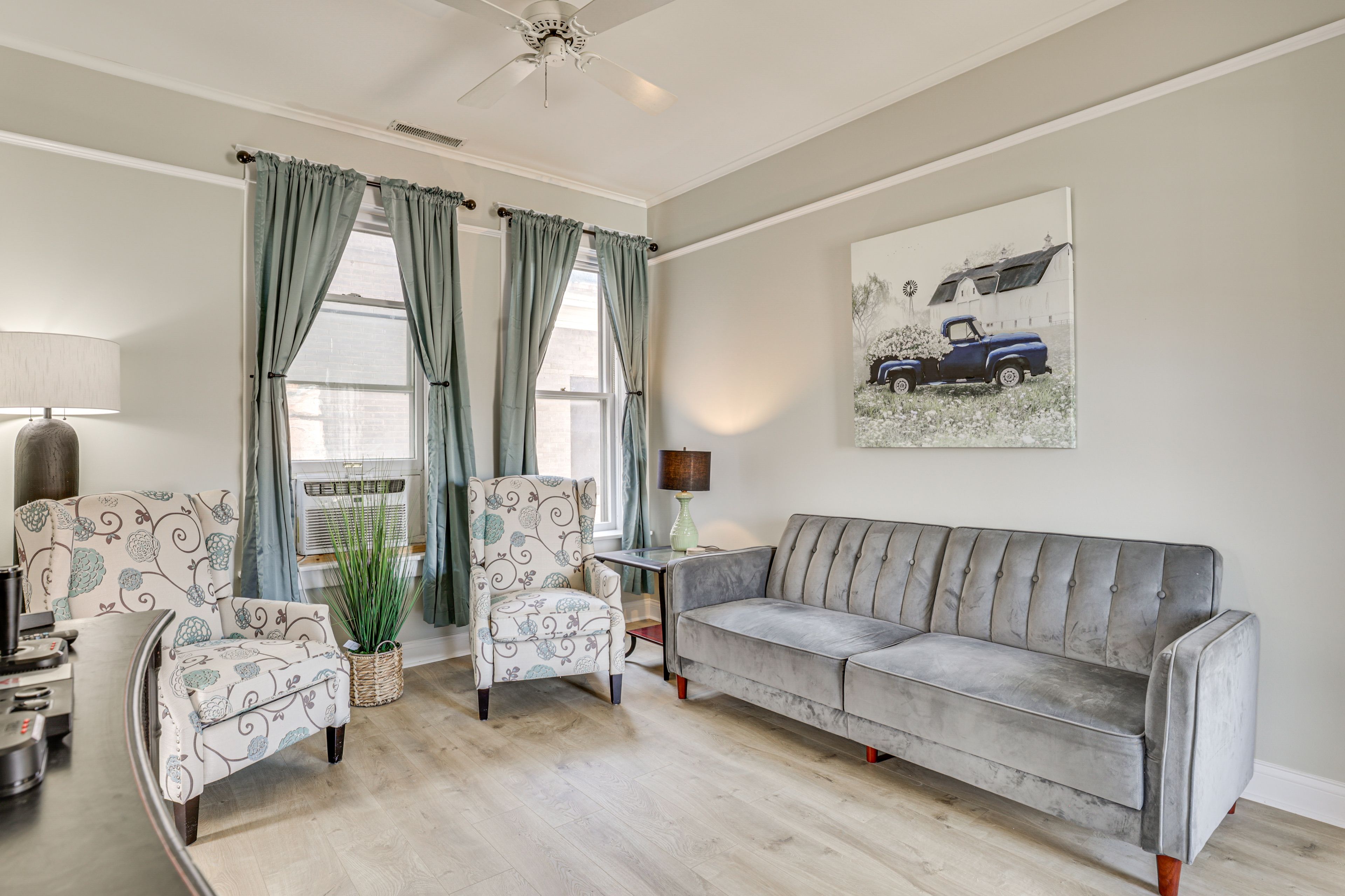 Upper Living Room | 2nd Floor | Window A/C Unit | Full Futon