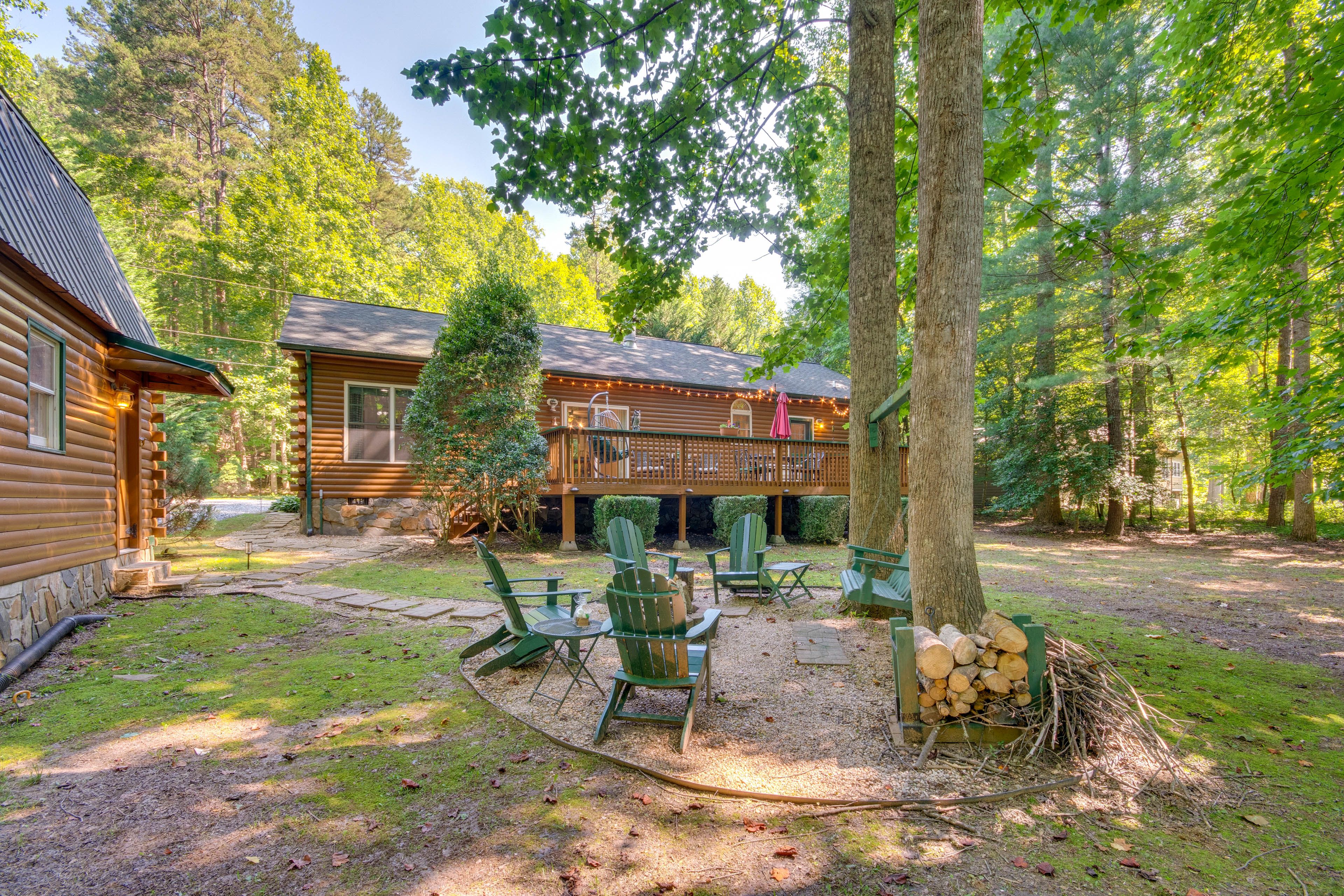 Lake Lure Vacation Rental | 3BR | 2BA | 1,500 Sq Ft | 5 Steps to Enter