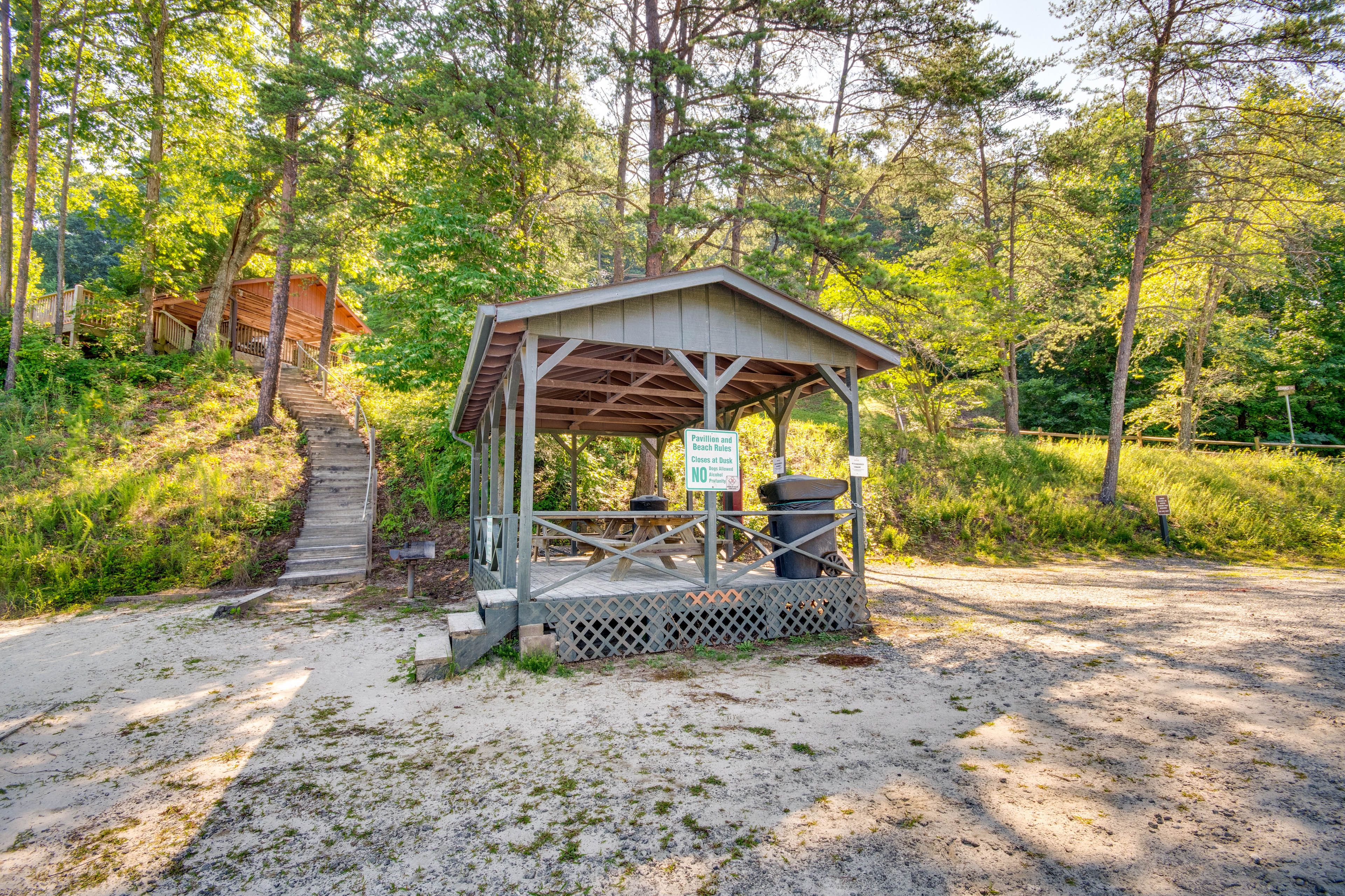 Stairs to Private Beach | Pavilion
