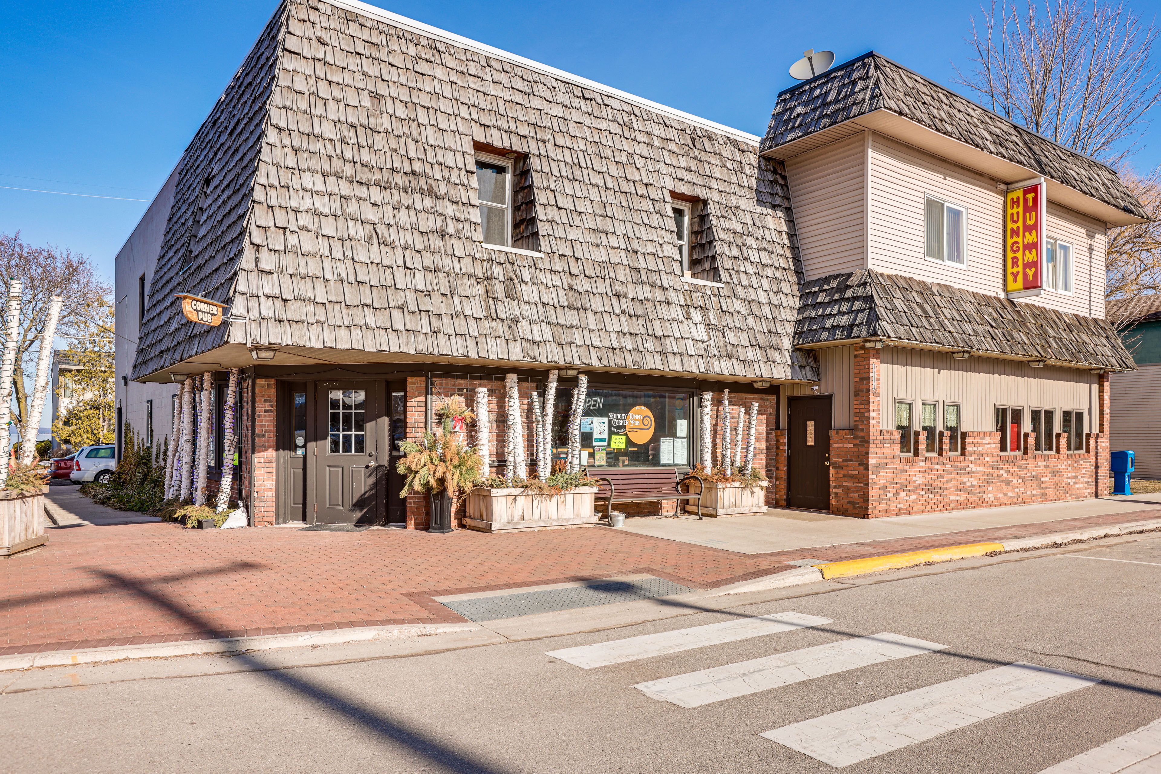Building Exterior | Downtown Location | Hungry Tummy Corner Pub On-Site