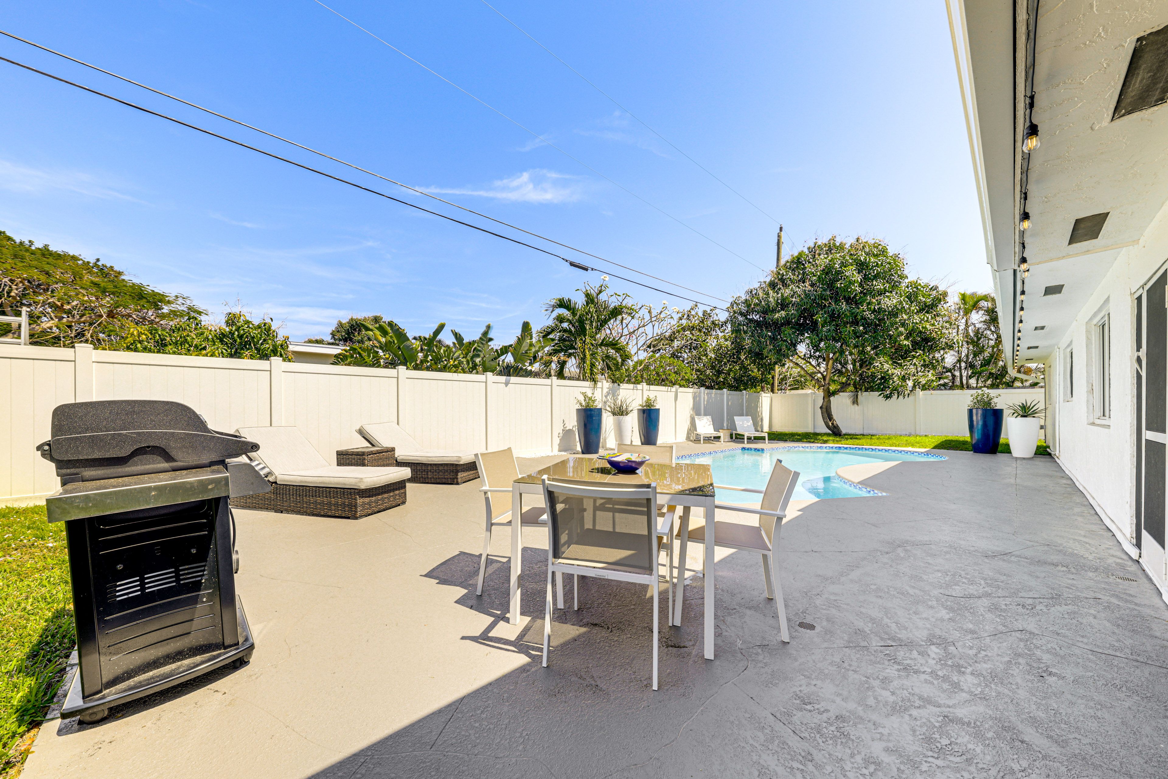 Exterior | Fenced Backyard | Gas Grill