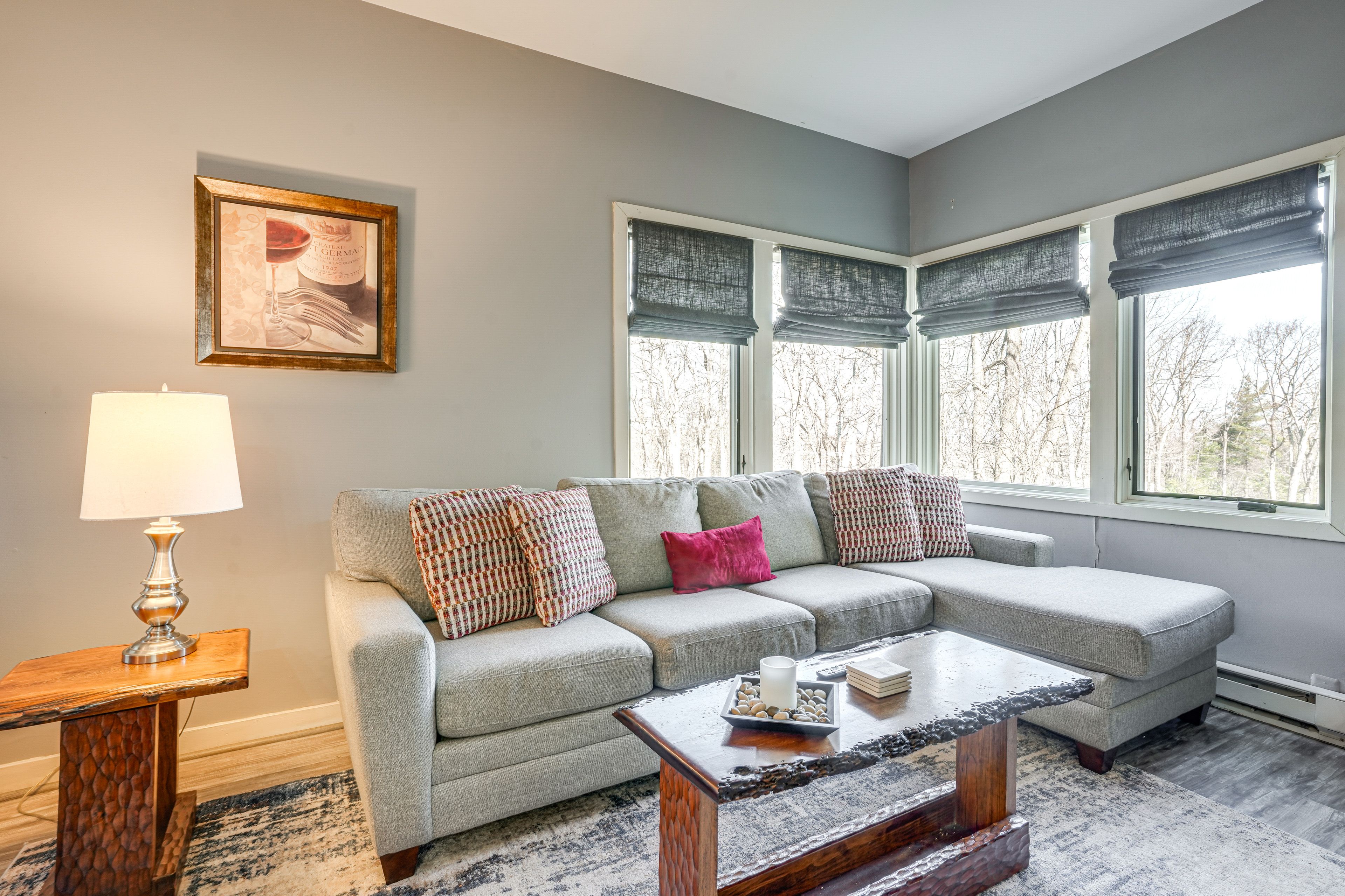 Living Room | Wood-Burning Fireplace | Free WiFi