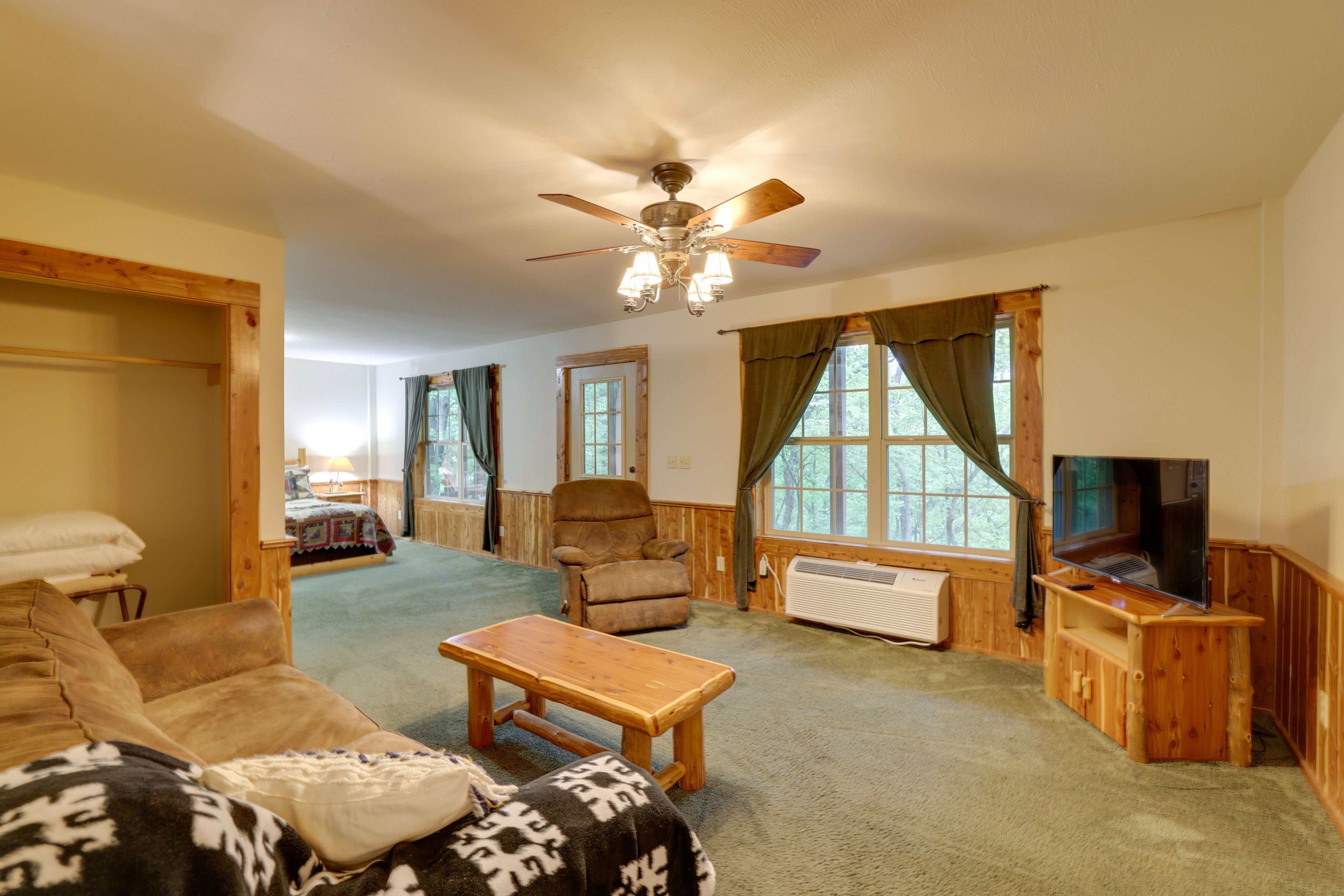 Bedroom | 2 Queen Beds | Queen Sleeper Sofa | Separated by Door | Basement
